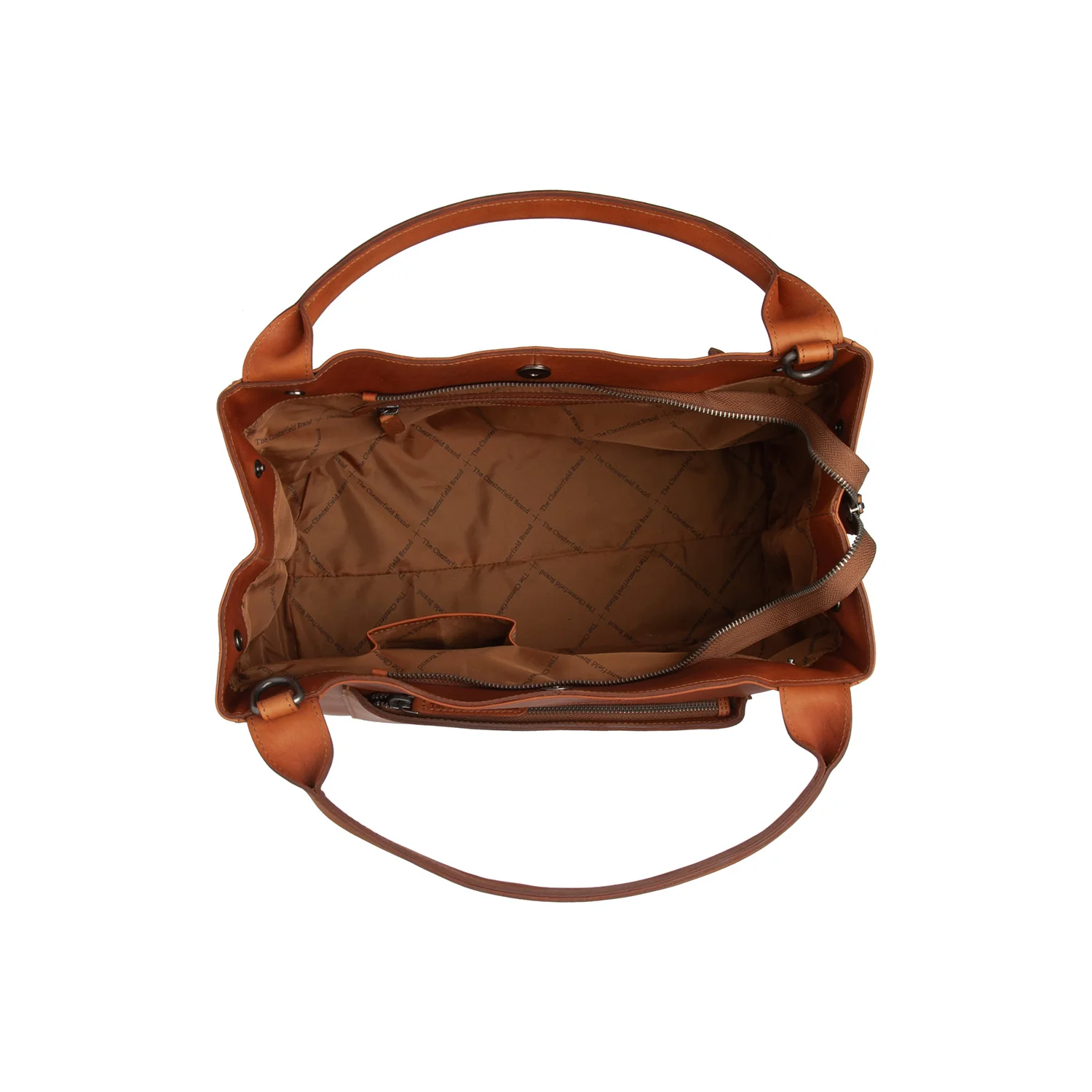 Leather Handbag Cognac Fioline - Image 4