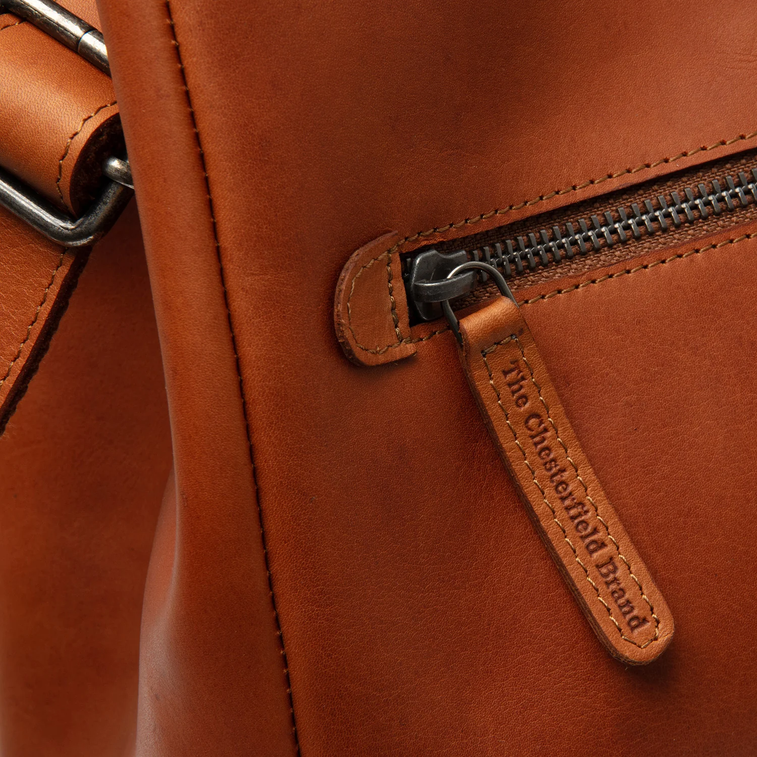 Leather Handbag Cognac Fioline - Image 6
