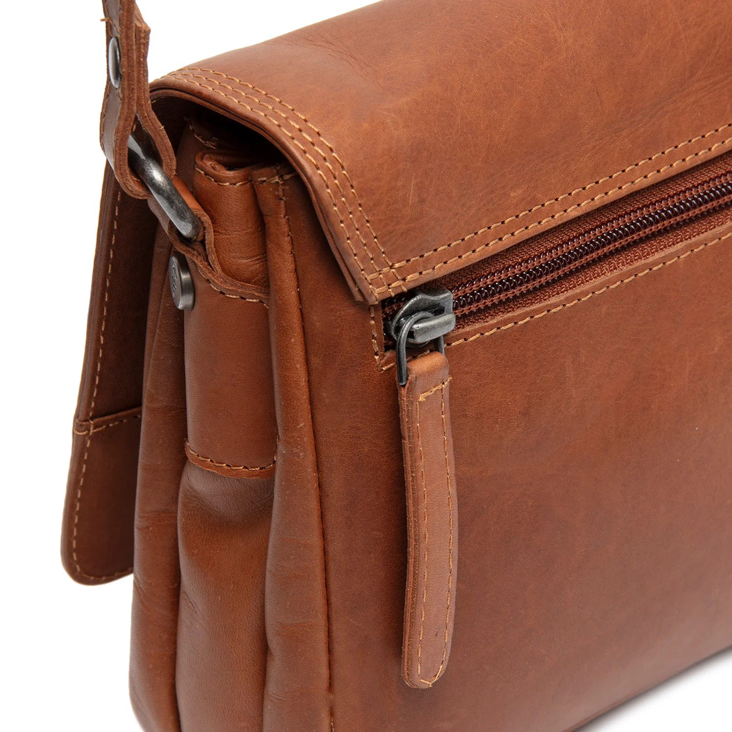 Leather Crossbody Bag Cognac Forano - Image 6