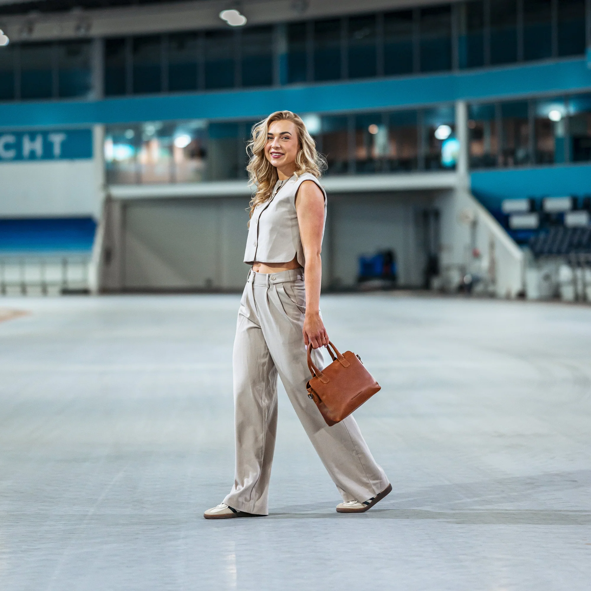 Leather Handbag Cognac Hermosa - Image 3