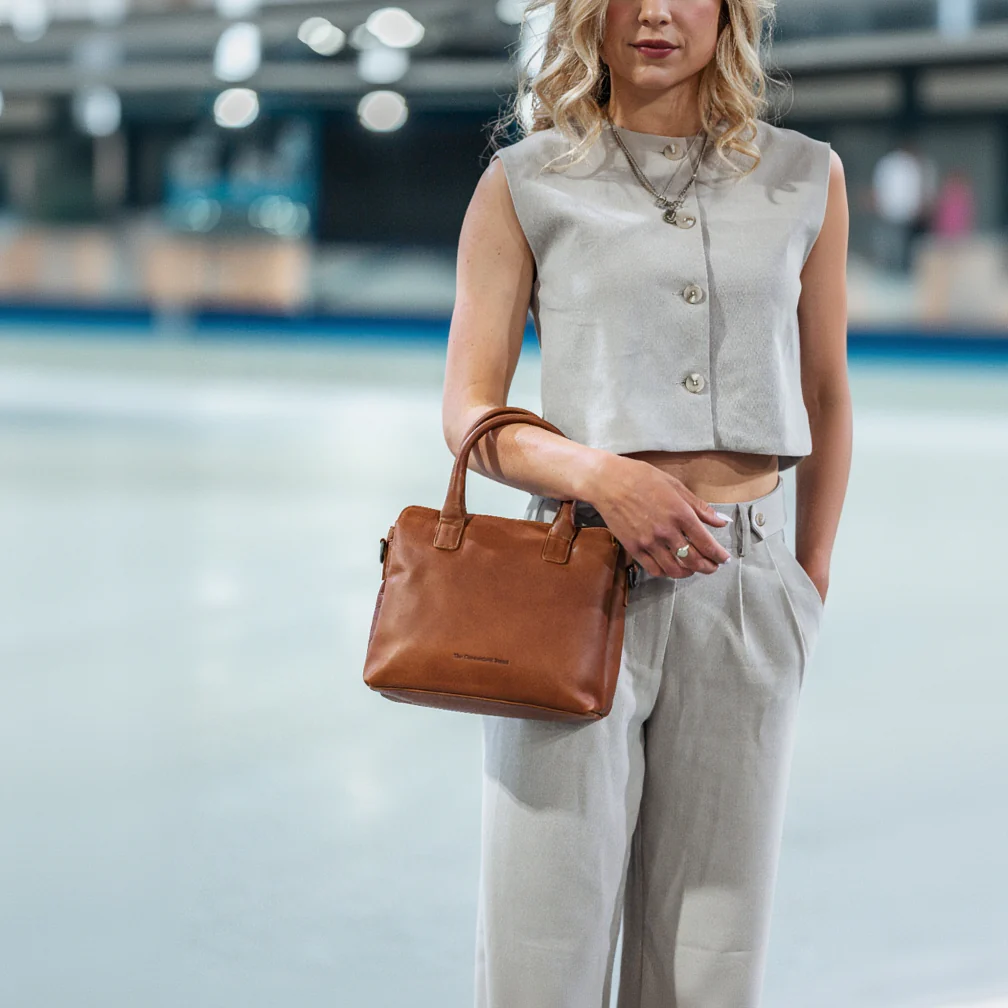 Leather Handbag Cognac Hermosa - Image 7