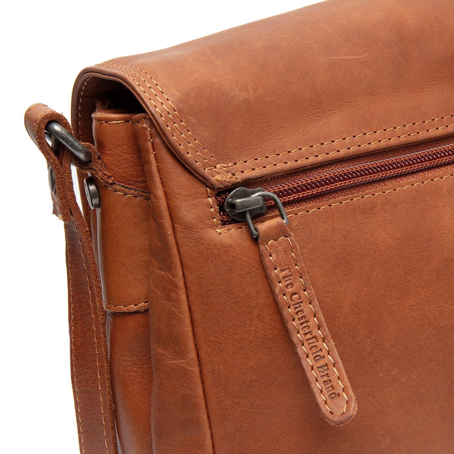 Leather Crossbody Bag Cognac Laverton - Image 5