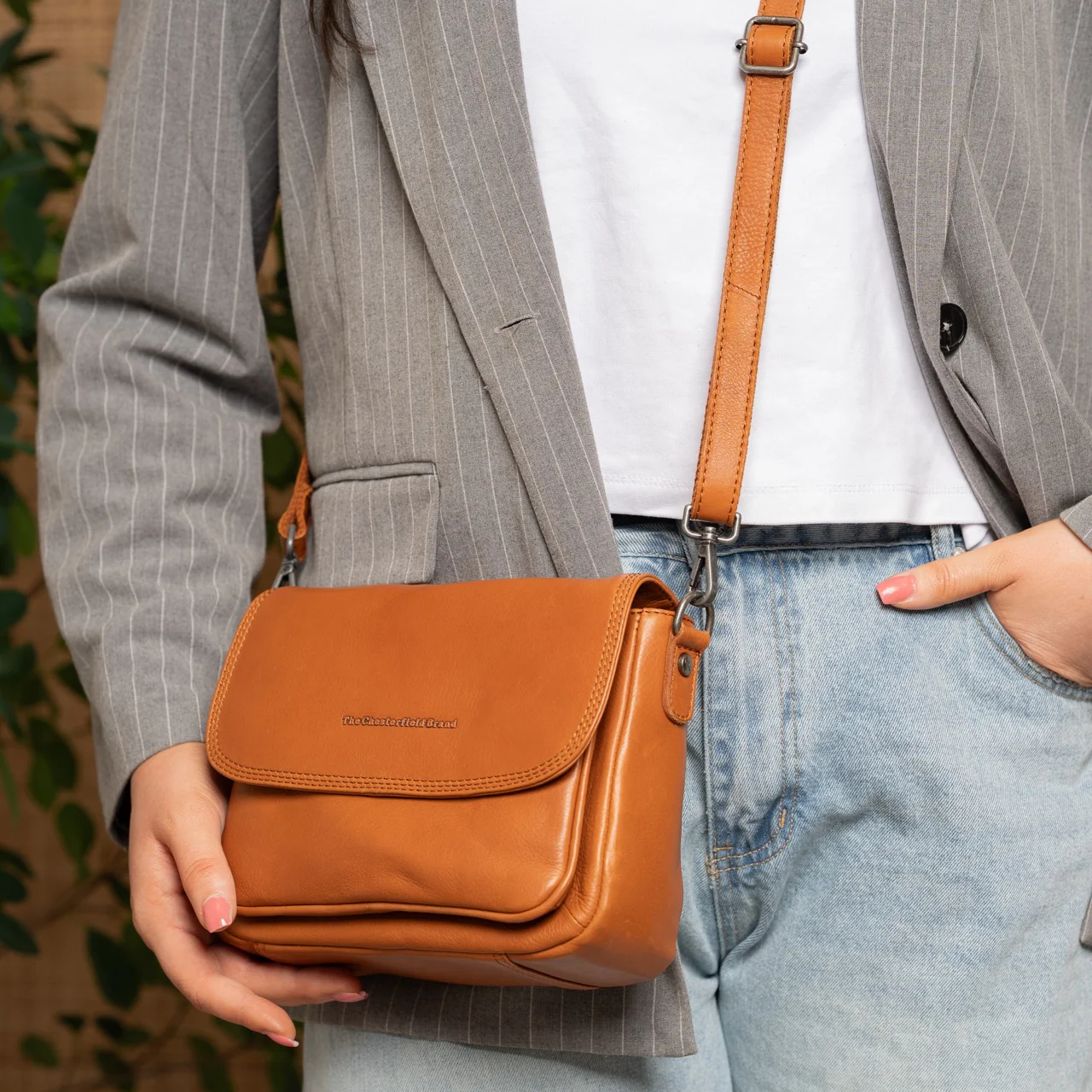 Leather Shoulder Bag Cognac Miloa - Image 2