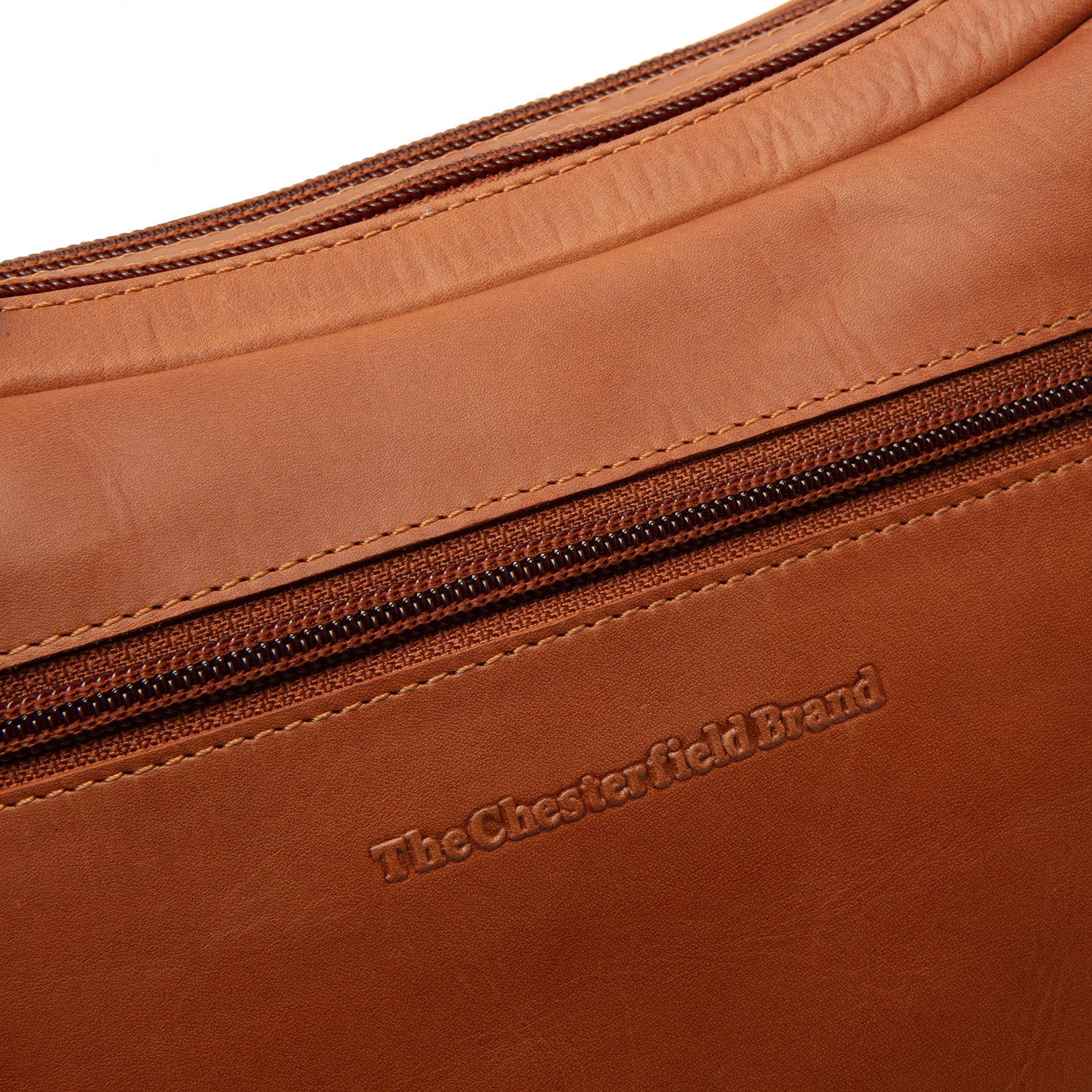 Leather Shoulder Bag Cognac Mirave - Image 7