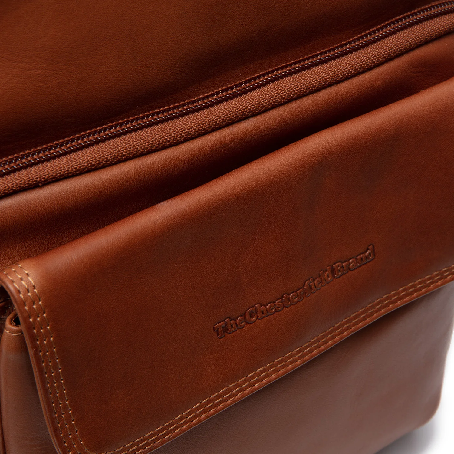 Leather Crossbody Bag Cognac Montira - Image 3