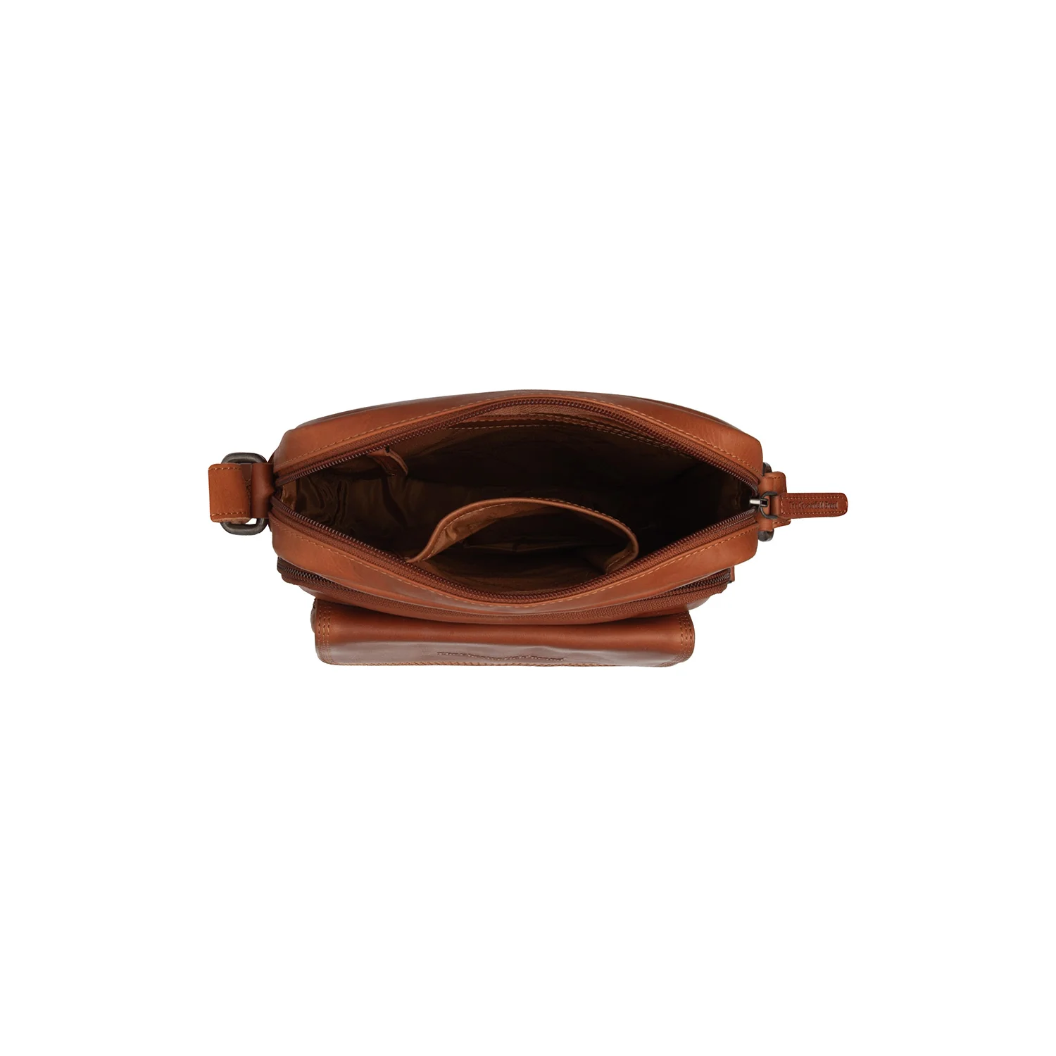 Leather Crossbody Bag Cognac Montira - Image 5
