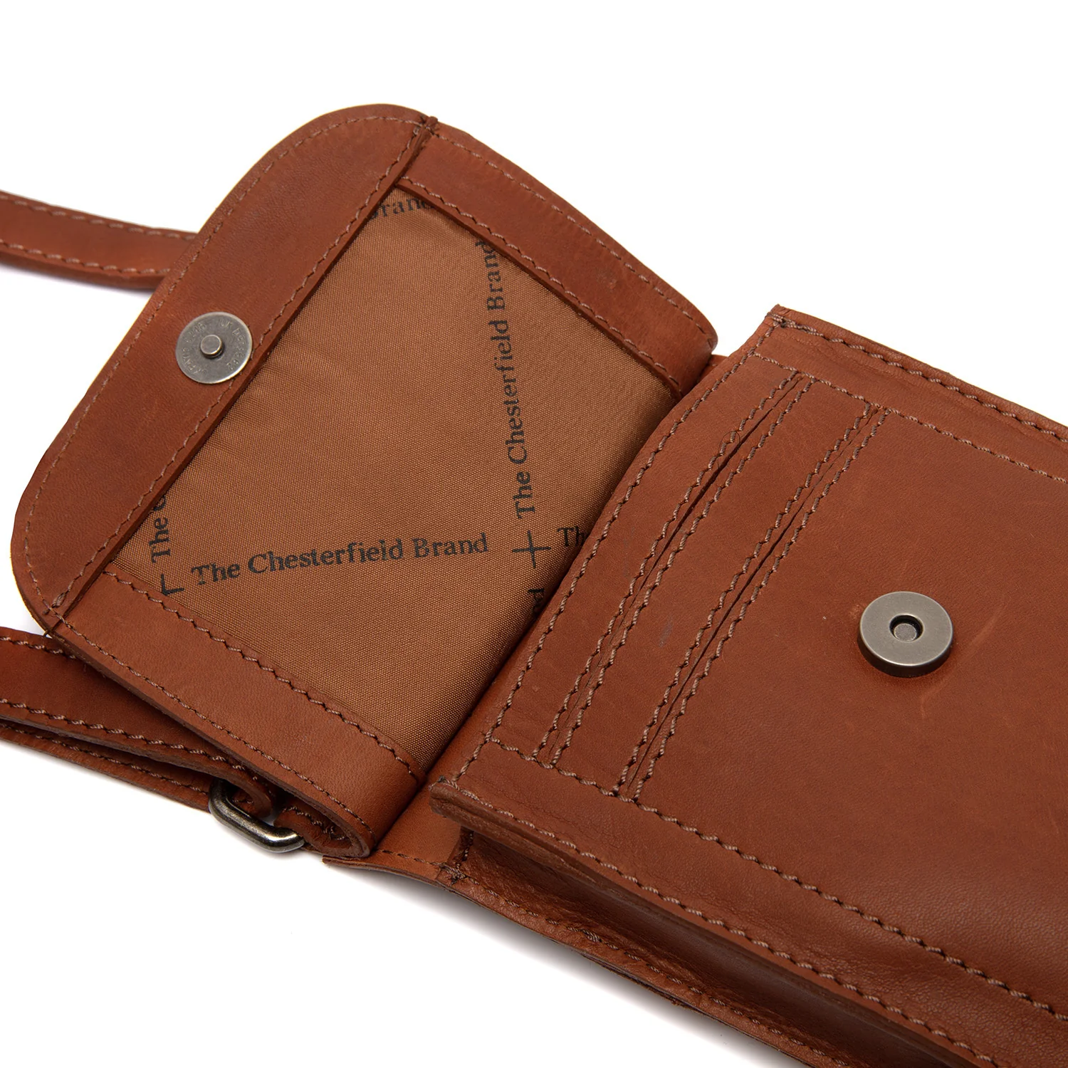 Leather Phone Bag Cognac Nebra - Image 3