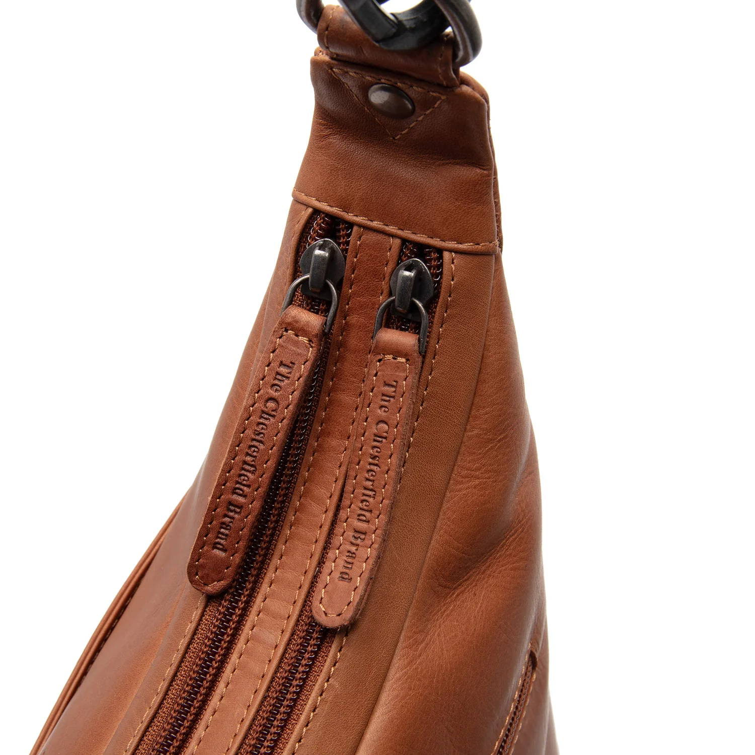 Leather Shoulder Bag Cognac Olvia - Image 4