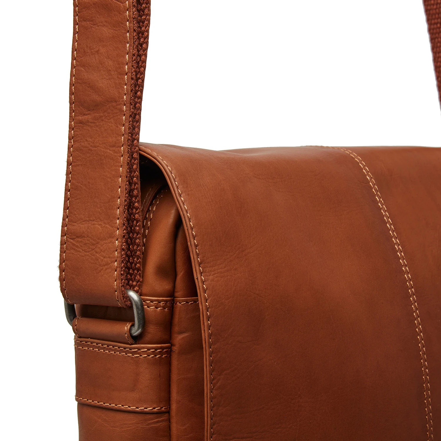 Leather Crossbody Bag Cognac Raphael - Image 3