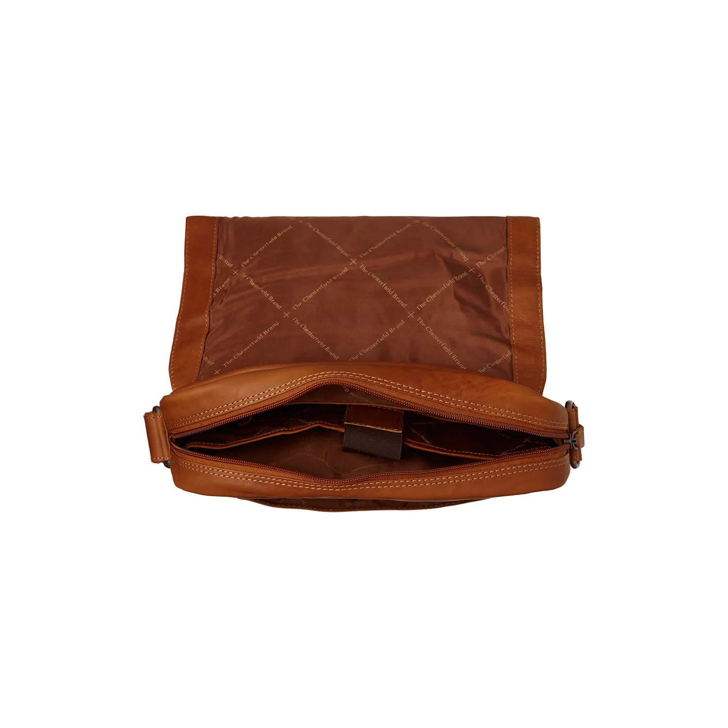 Leather Crossbody Bag Cognac Raphael - Image 4
