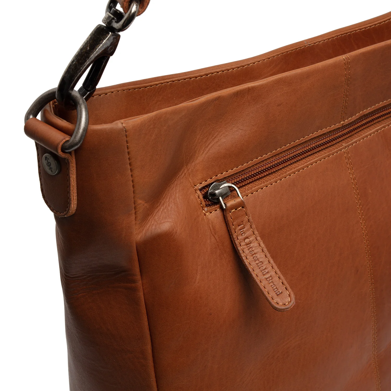 Leather Shoulder Bag Cognac Regina - Image 3