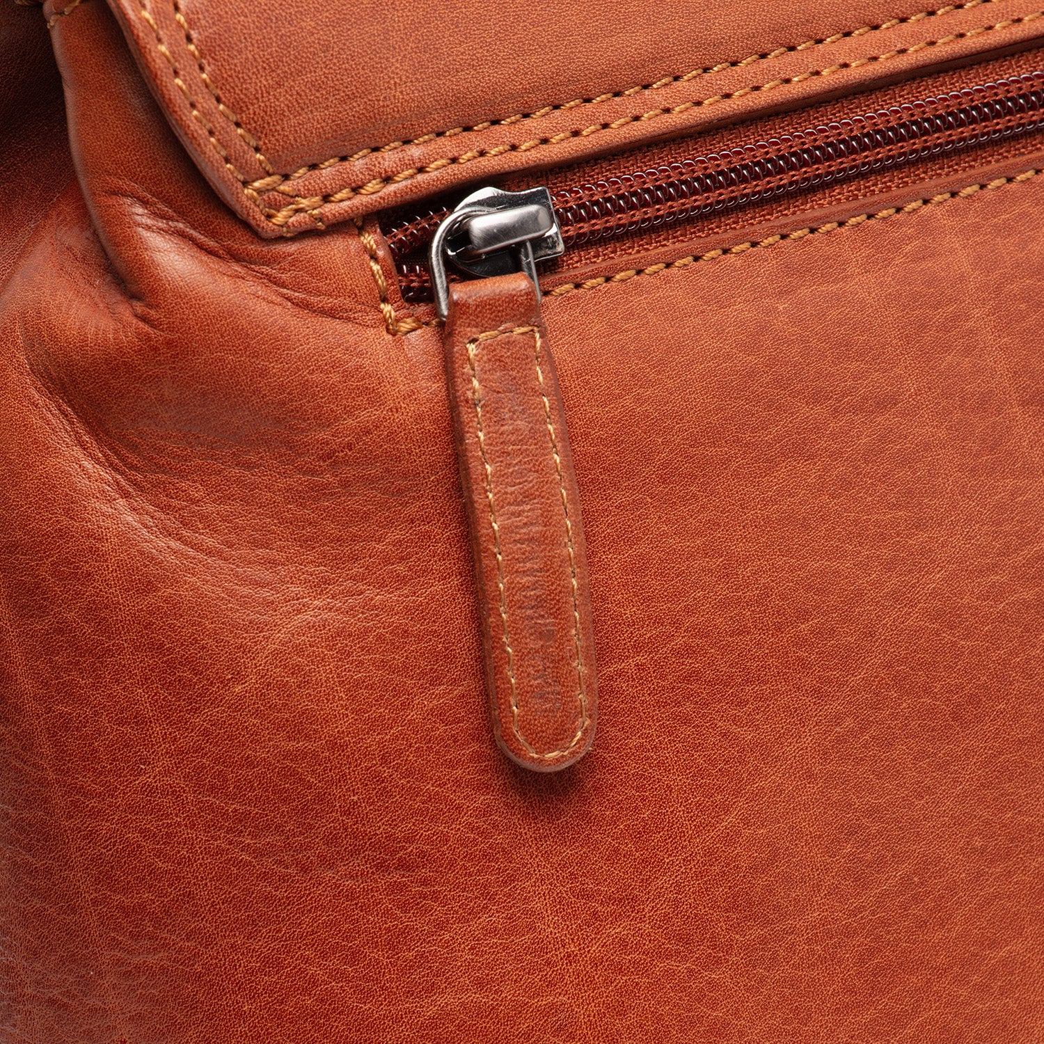 Leather Handbag Cognac Renata - Image 6