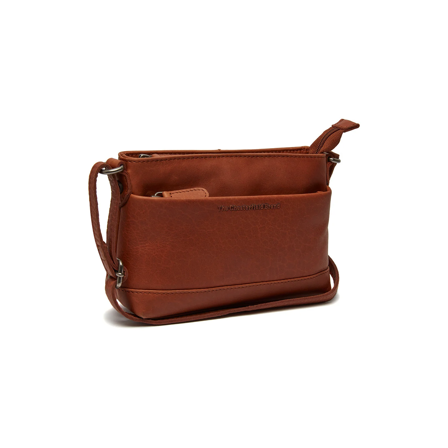 Leather Crossbody Bag Cognac Salerno