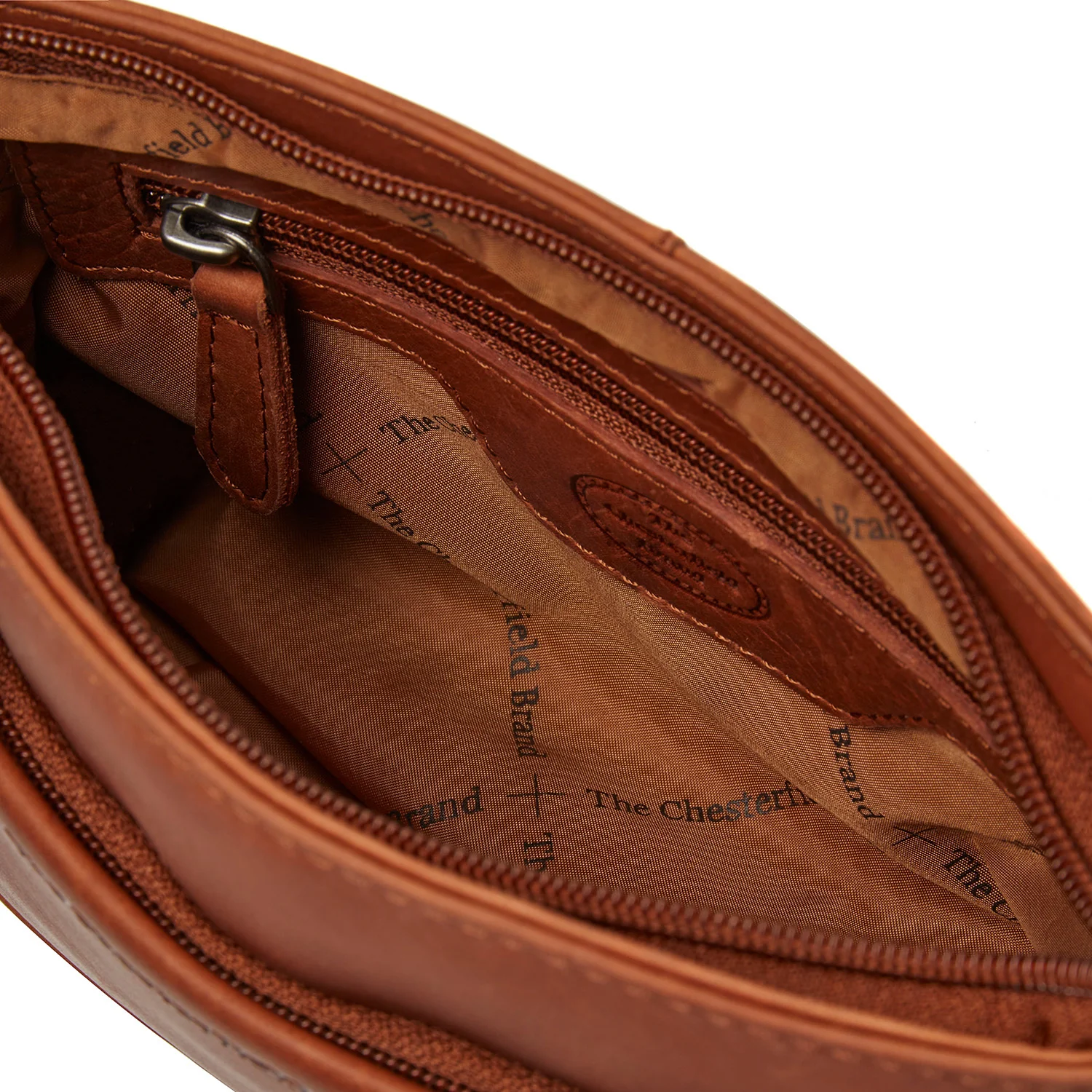 Leather Crossbody Bag Cognac Salerno - Image 4