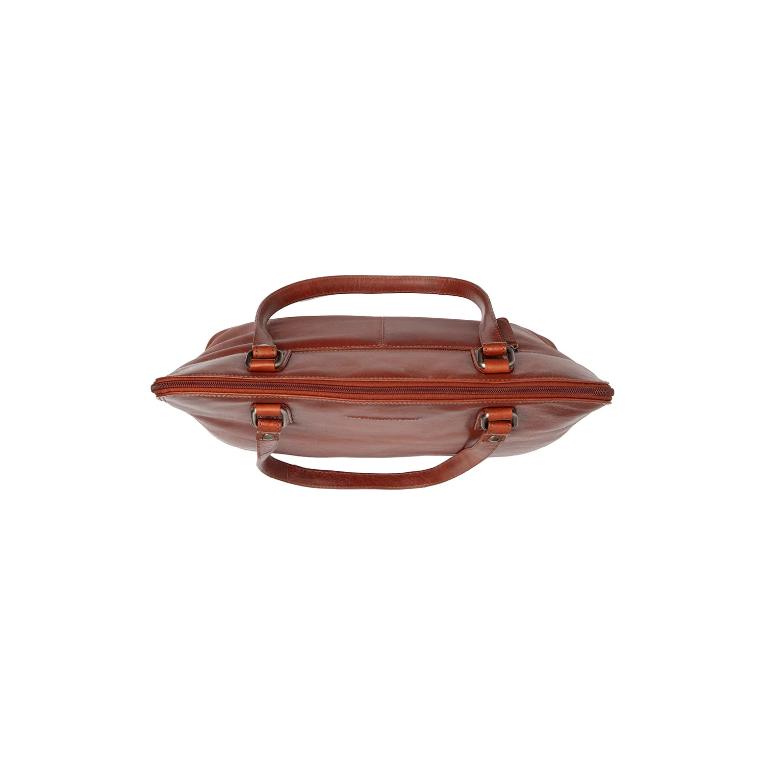 Leather Shoulder Bag Cognac Selvino - Image 5