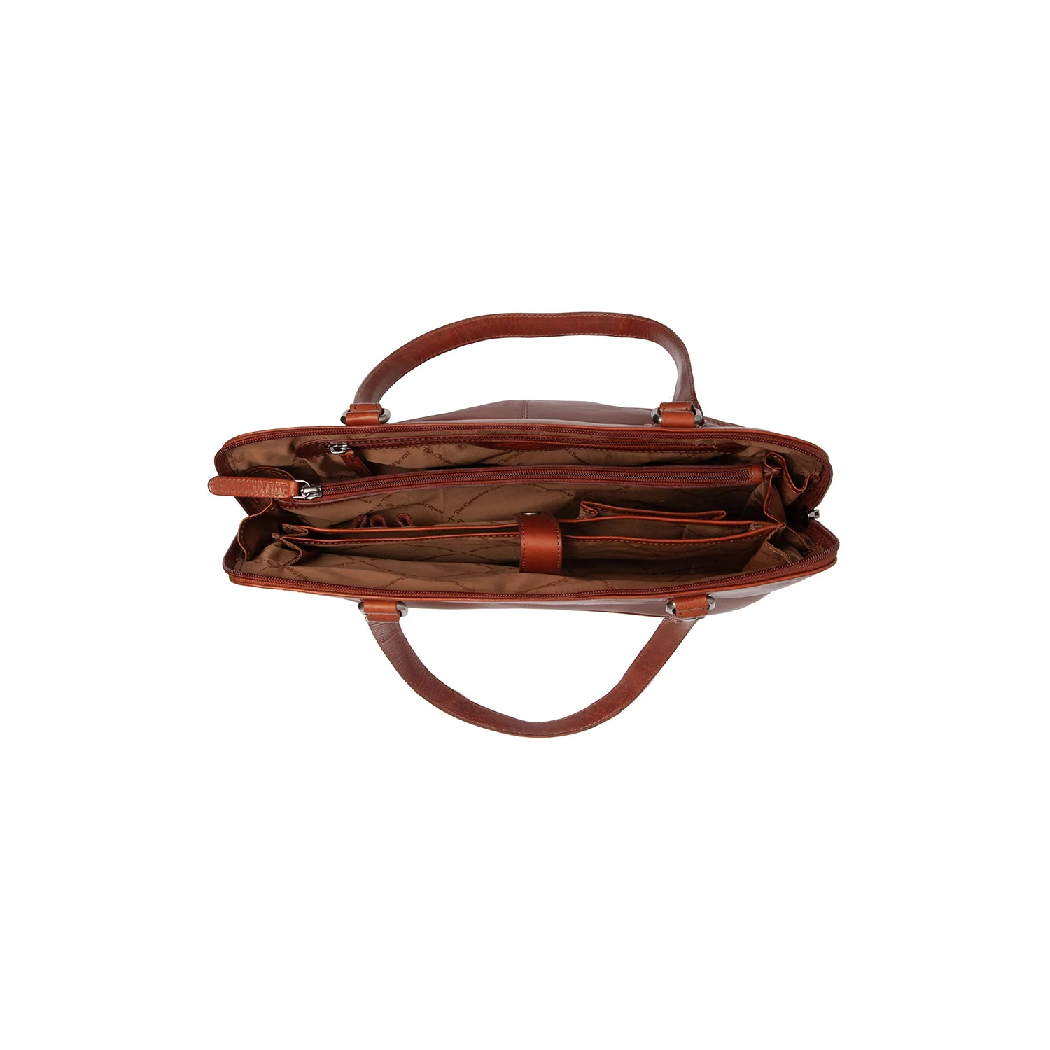 Leather Shoulder Bag Cognac Selvino - Image 6
