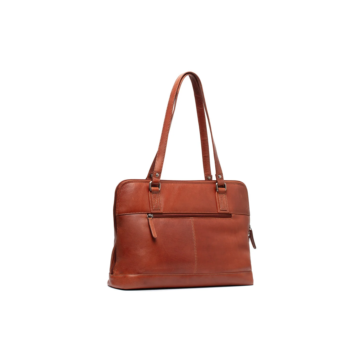 Leather Shoulder Bag Cognac Selvino - Image 7