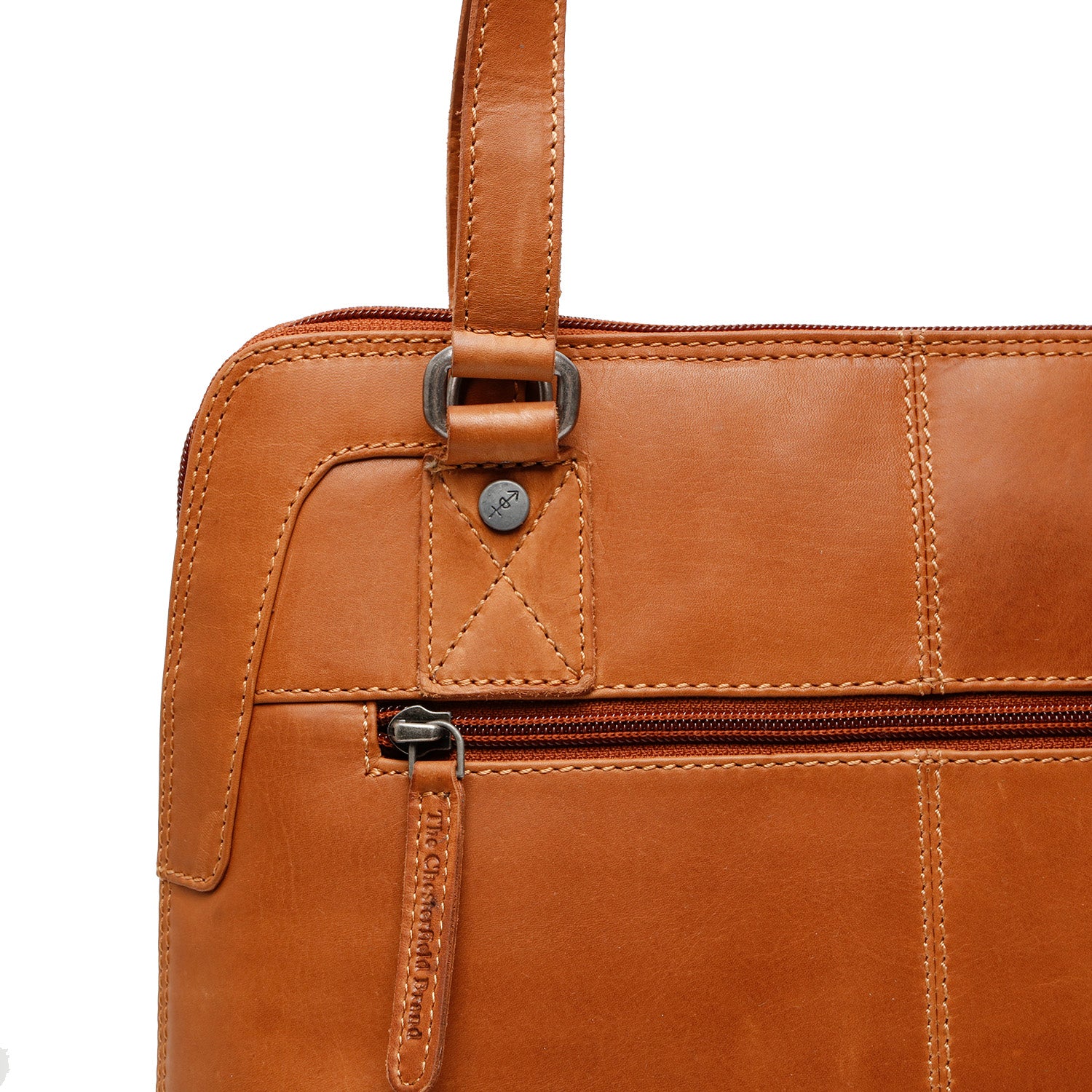 Leather Shoulder Bag Cognac Seron - Image 3