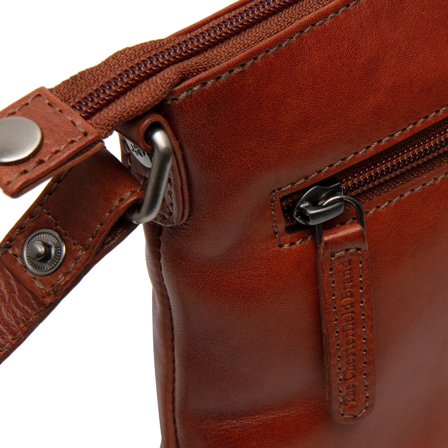 Leather Crossbody Bag Cognac Siena - Image 5