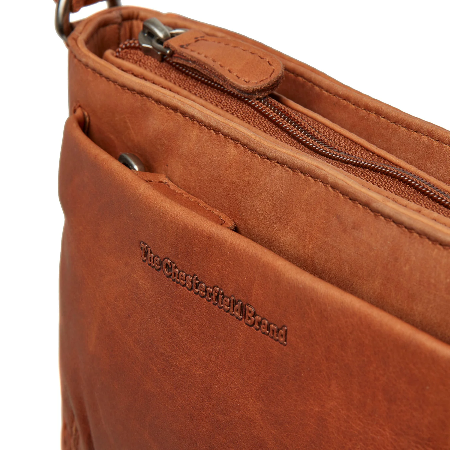 Leather Crossbody Bag Cognac Southampton - Image 3