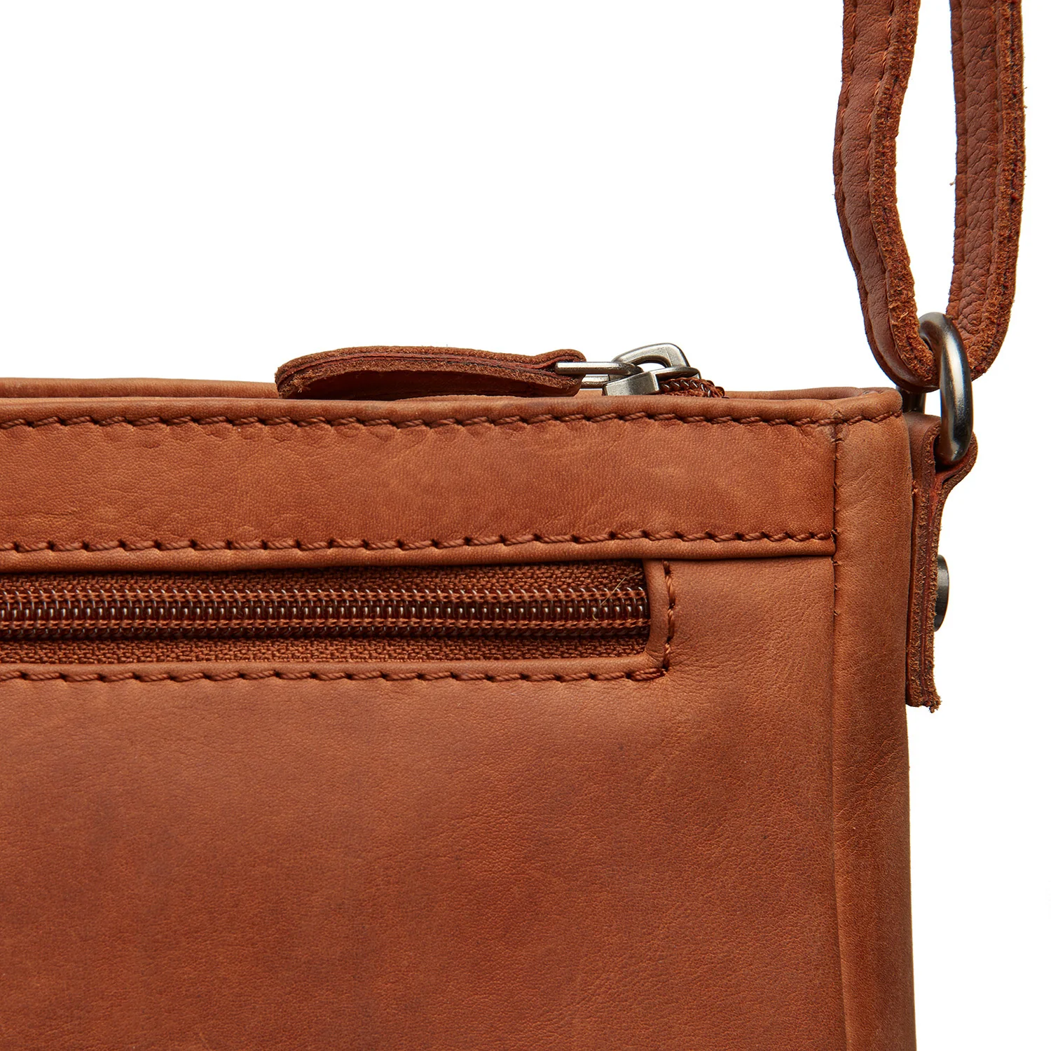 Leather Crossbody Bag Cognac Southampton - Image 4