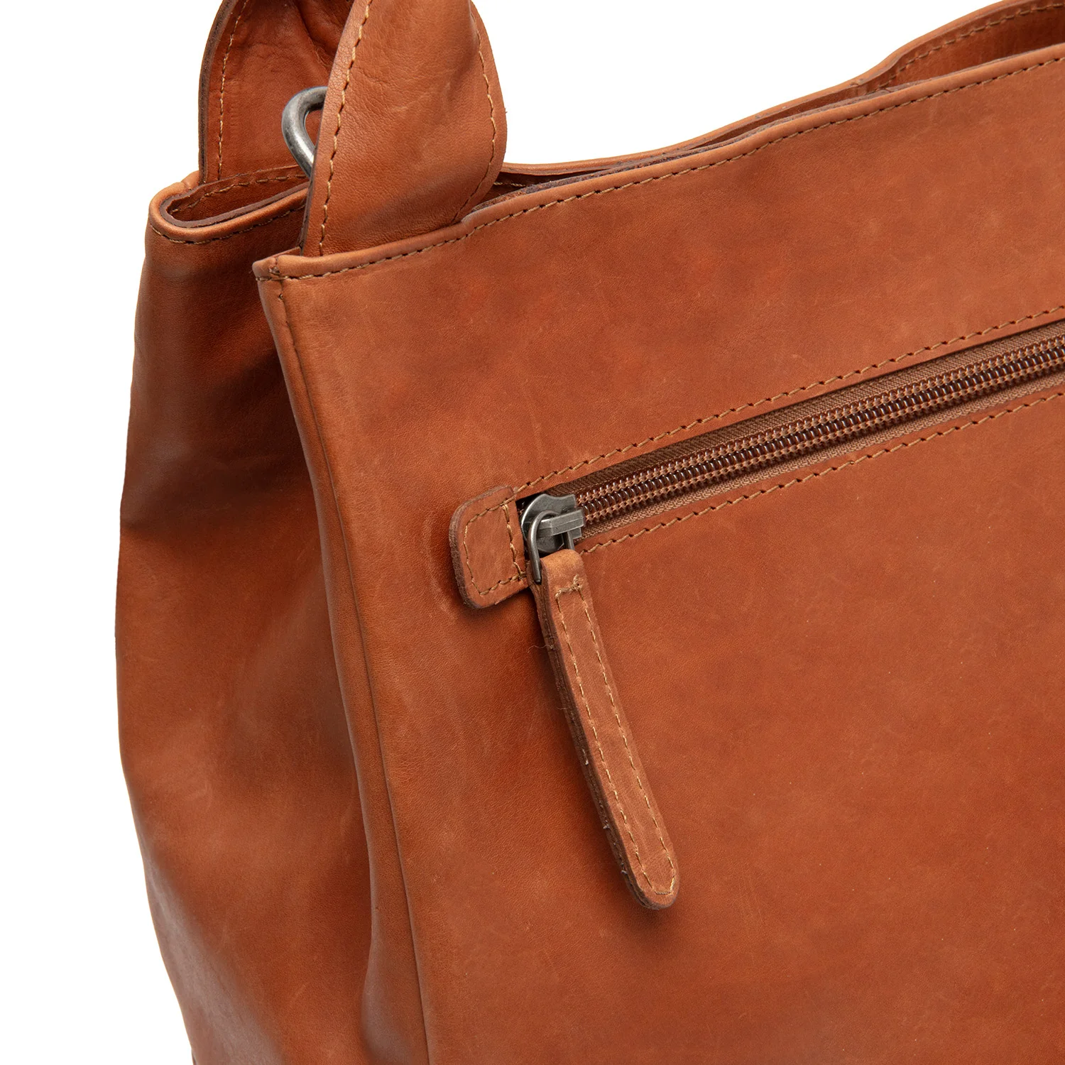 Leather Handbag Cognac Tenara - Image 3