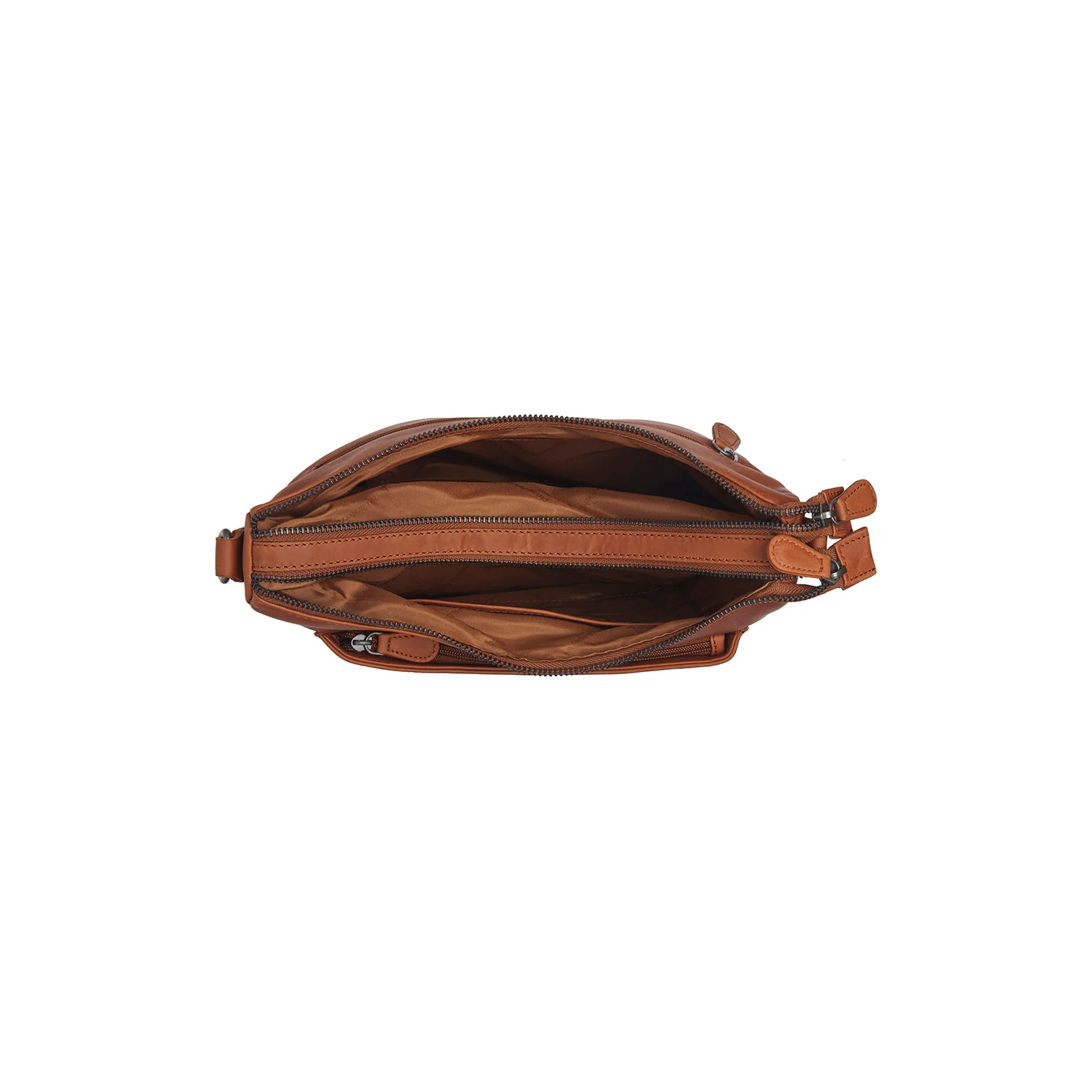 Leather Shoulder Bag Cognac Tivra - Image 5