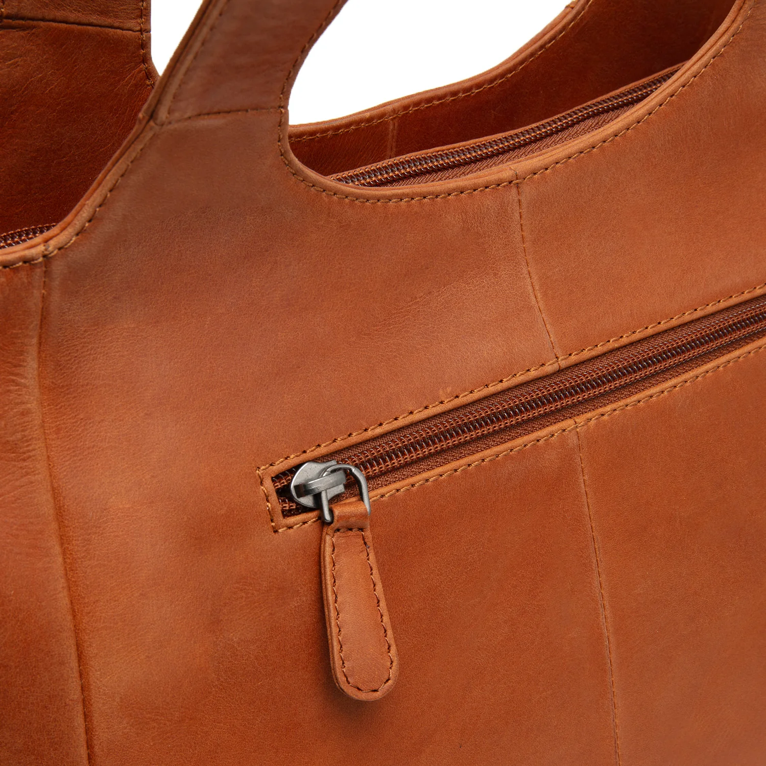 Leather Shoulder Bag Cognac Tofino - Image 7