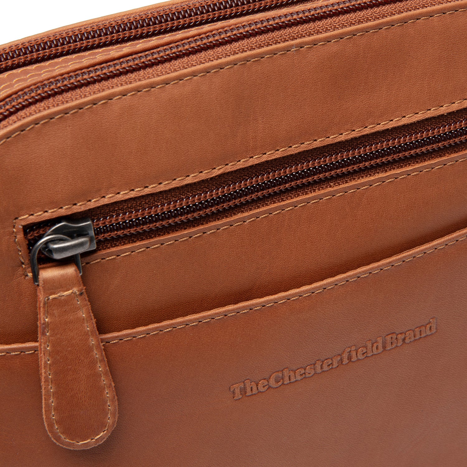 Leather Crossbody Bag Cognac Vionne - Image 2