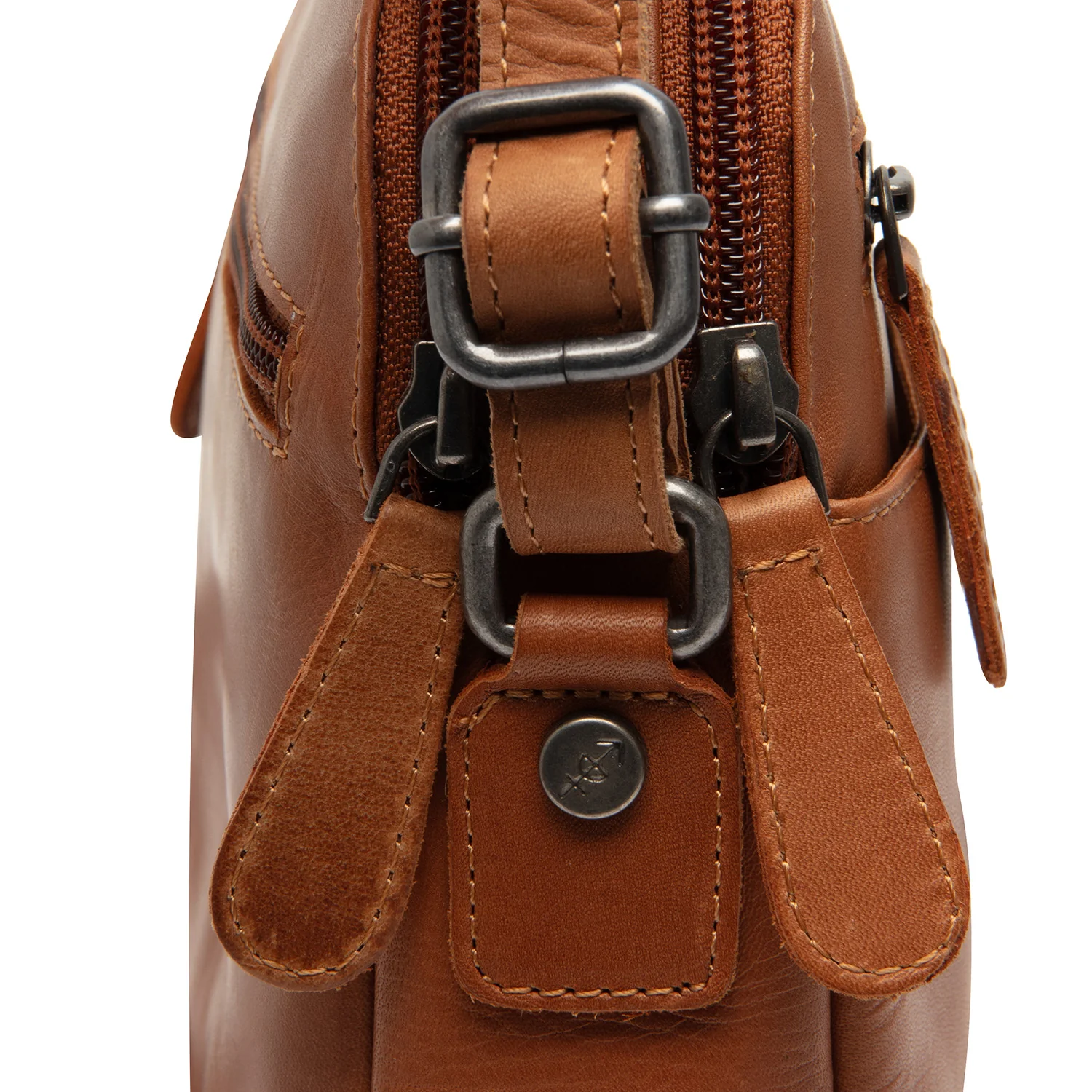 Leather Crossbody Bag Cognac Vionne - Image 3