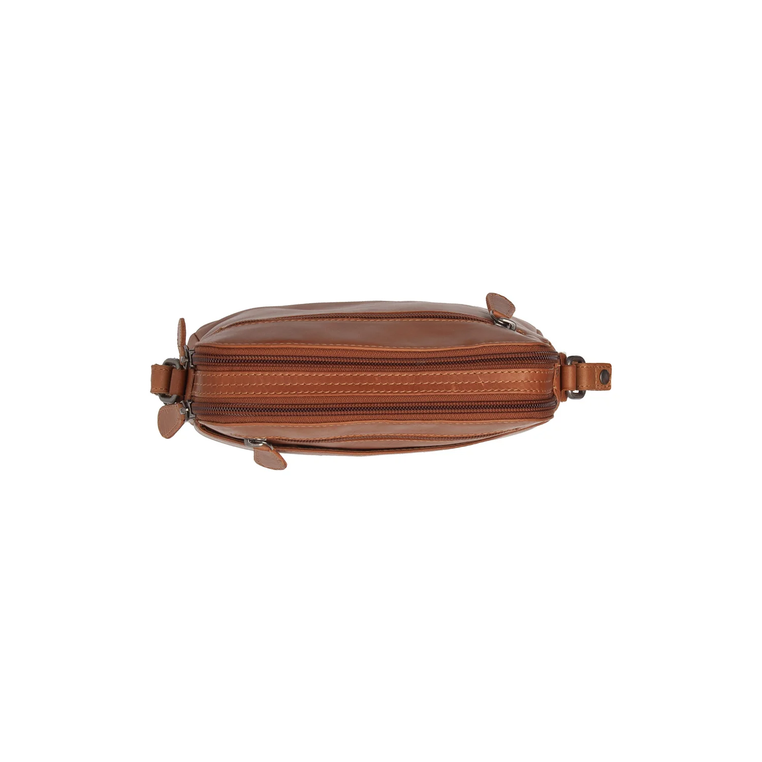 Leather Crossbody Bag Cognac Vionne - Image 4