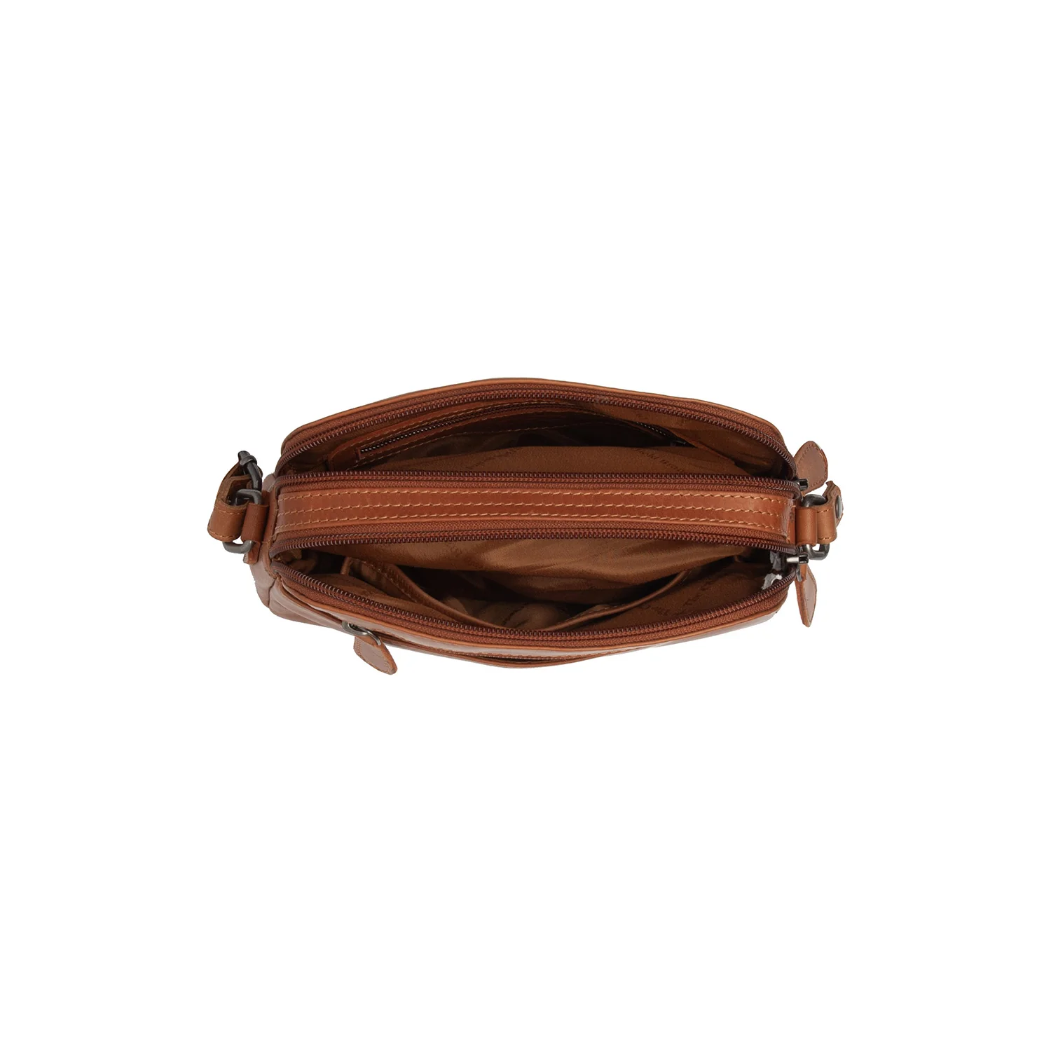 Leather Crossbody Bag Cognac Vionne - Image 5