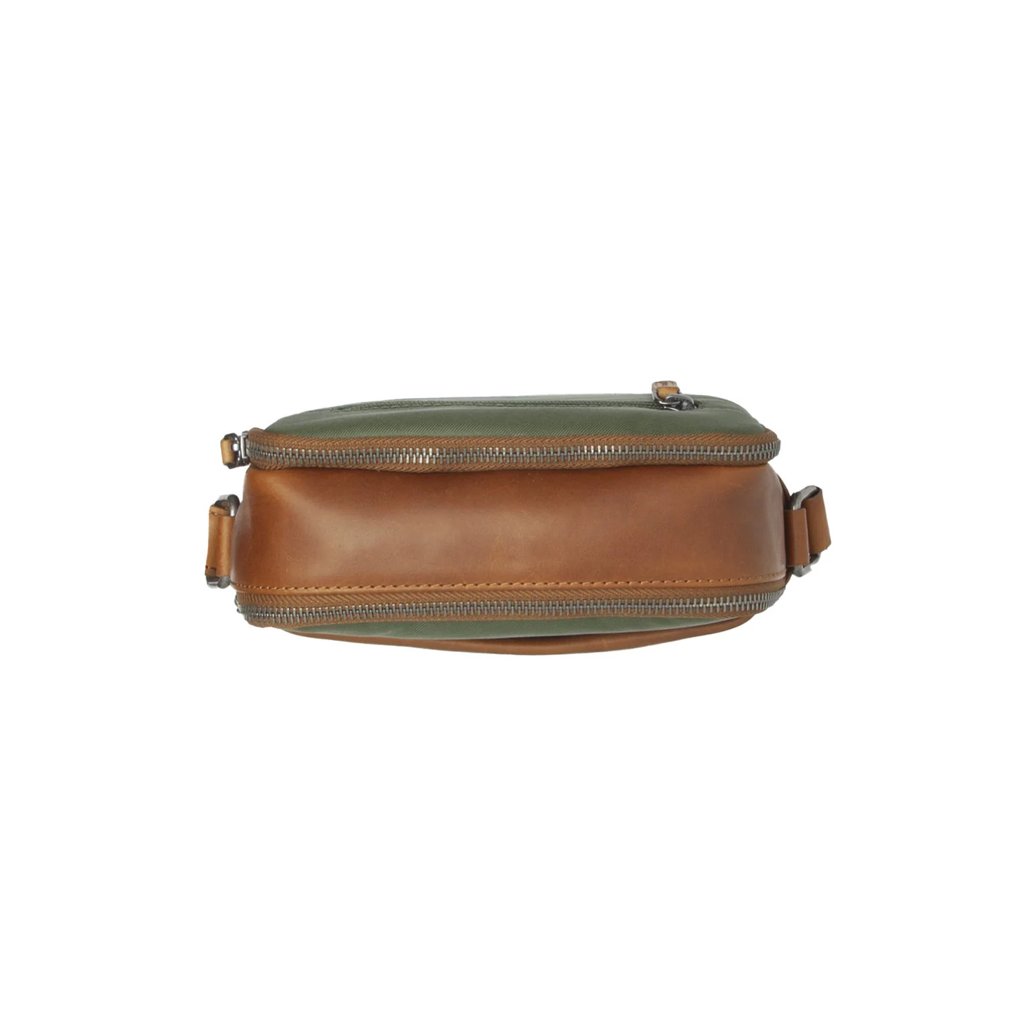 Leather Crossbody Bag Olive Green Arendal - Image 3