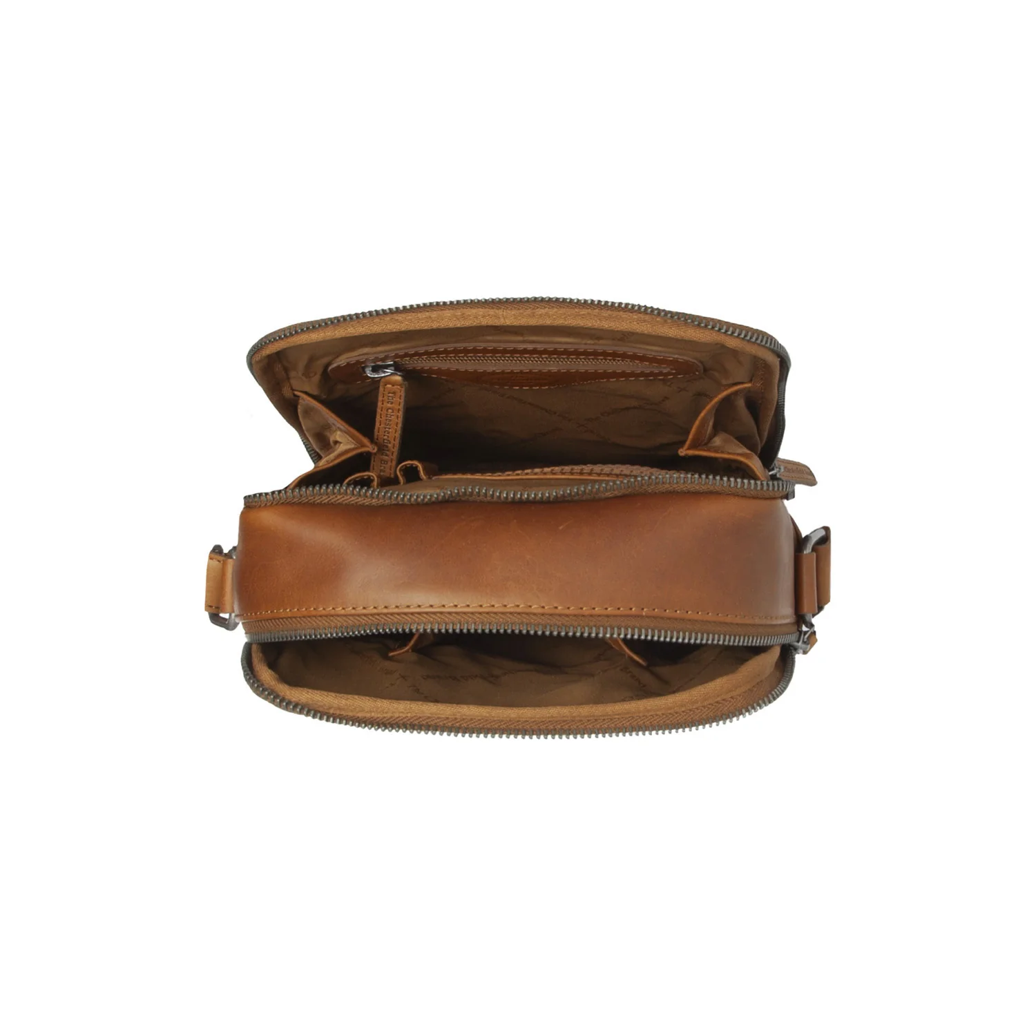 Leather Crossbody Bag Olive Green Arendal - Image 4