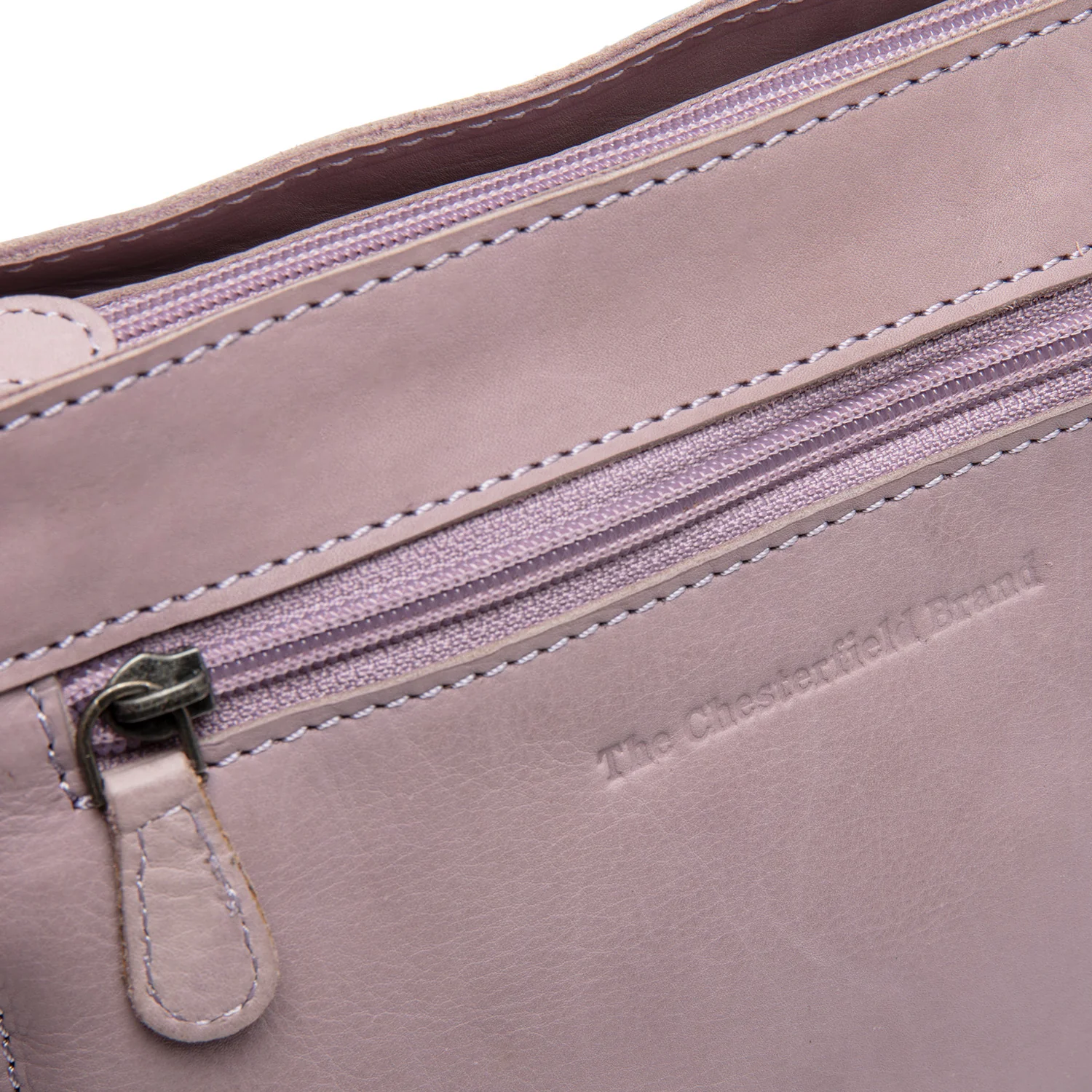 Leather Crossbody Bag Lavender Lilac Aston - Image 2