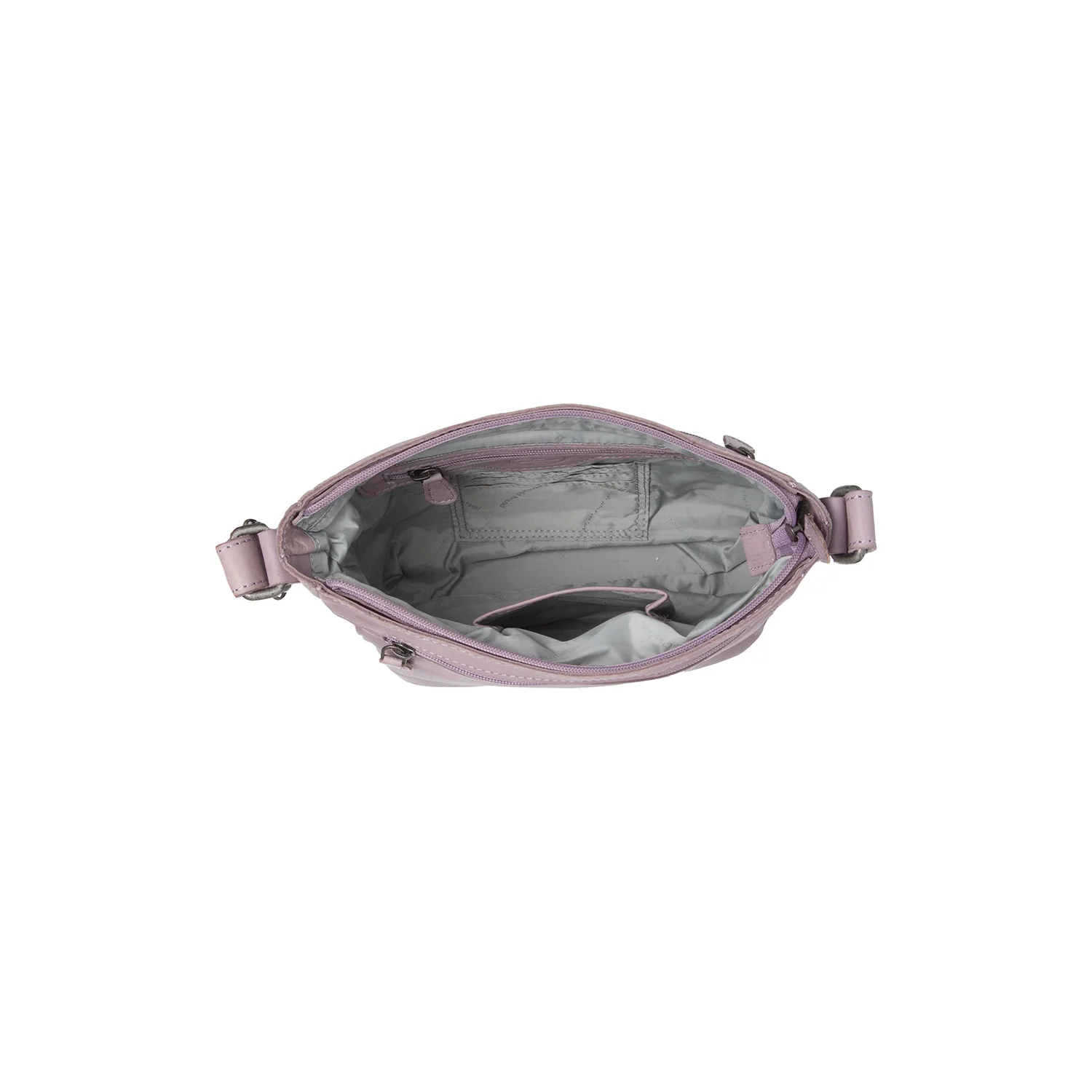 Leather Crossbody Bag Lavender Lilac Aston - Image 4