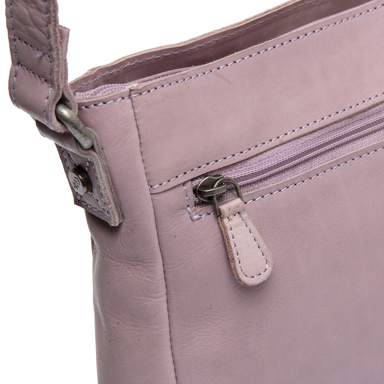 Leather Crossbody Bag Lavender Lilac Aston - Image 5