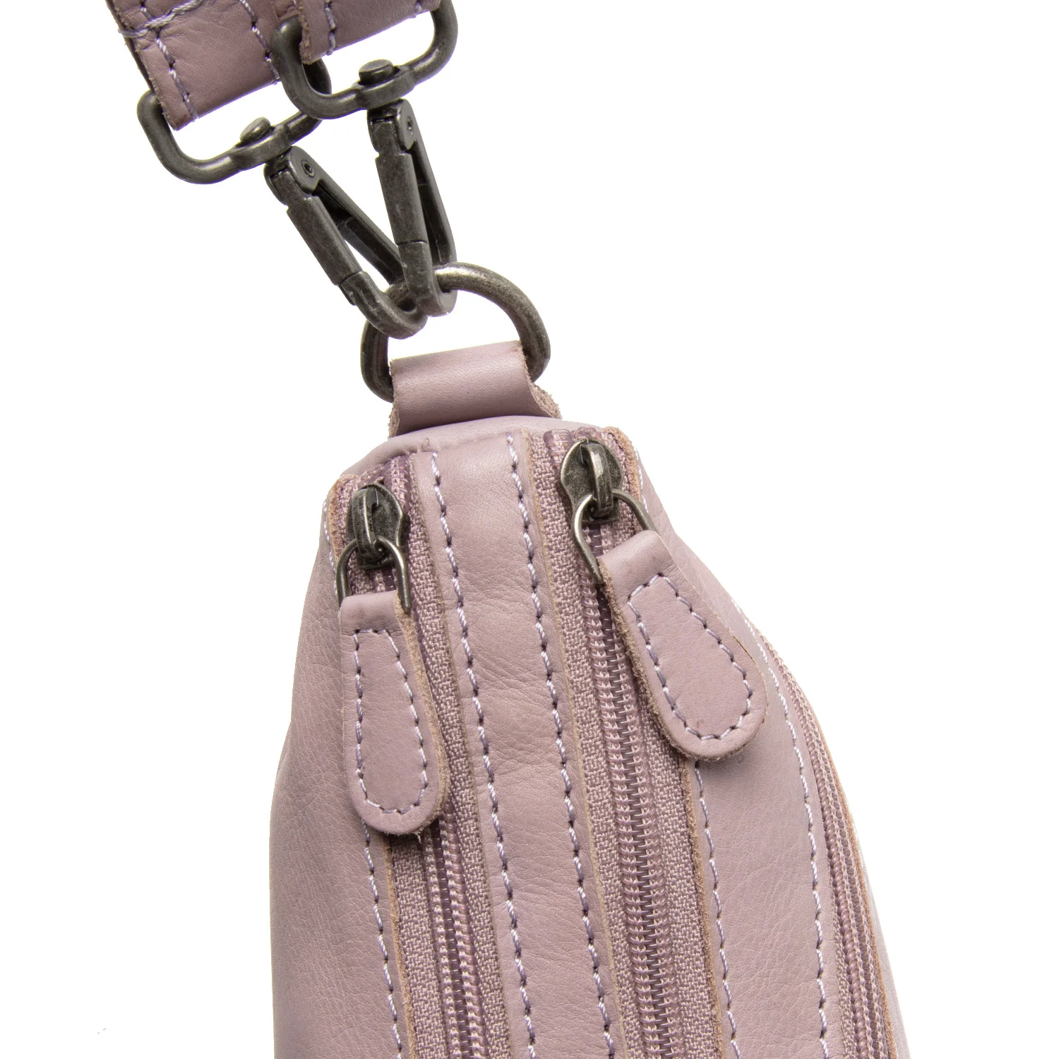 Leather Shoulder Bag Lavender Lilac Irving - Image 7