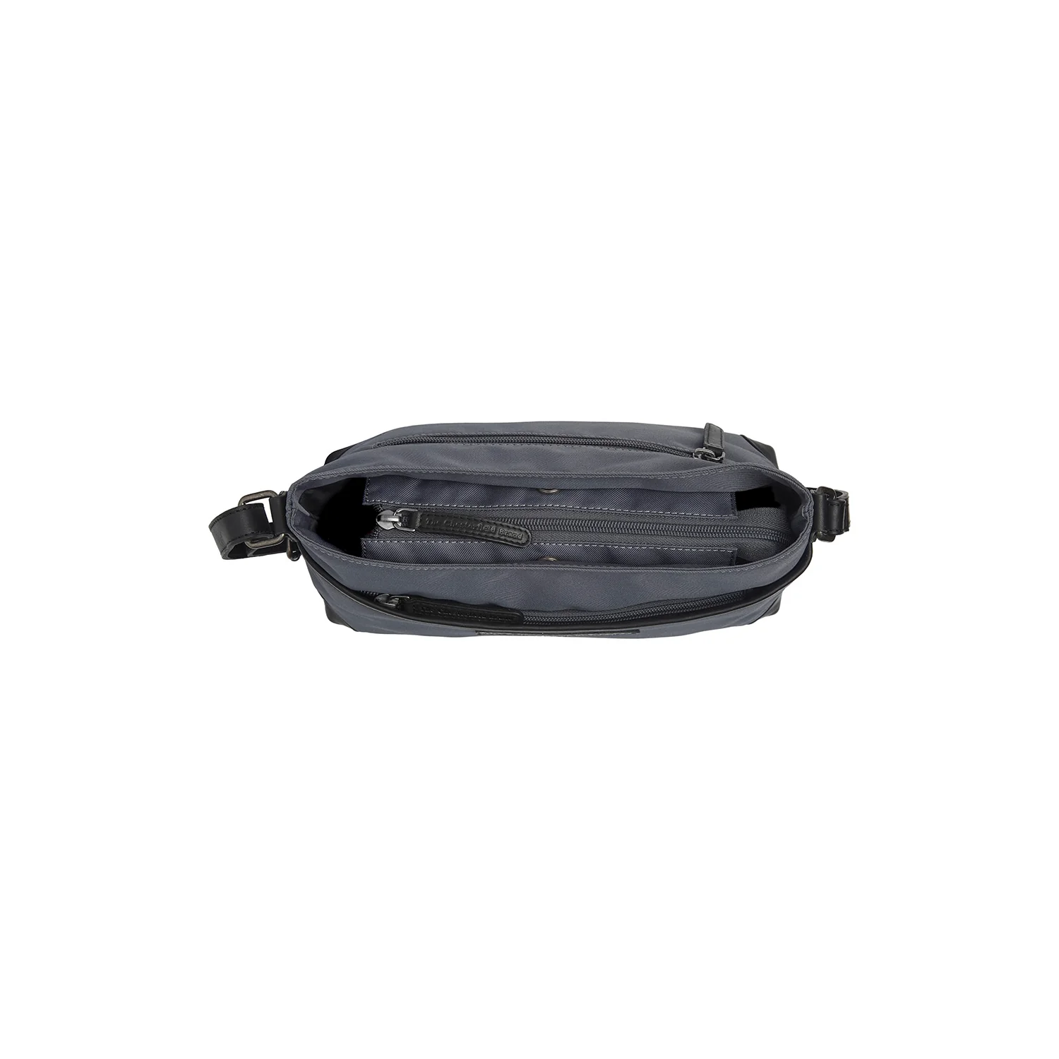 Leather Crossbody Bag Light Grey Nevon - Image 3