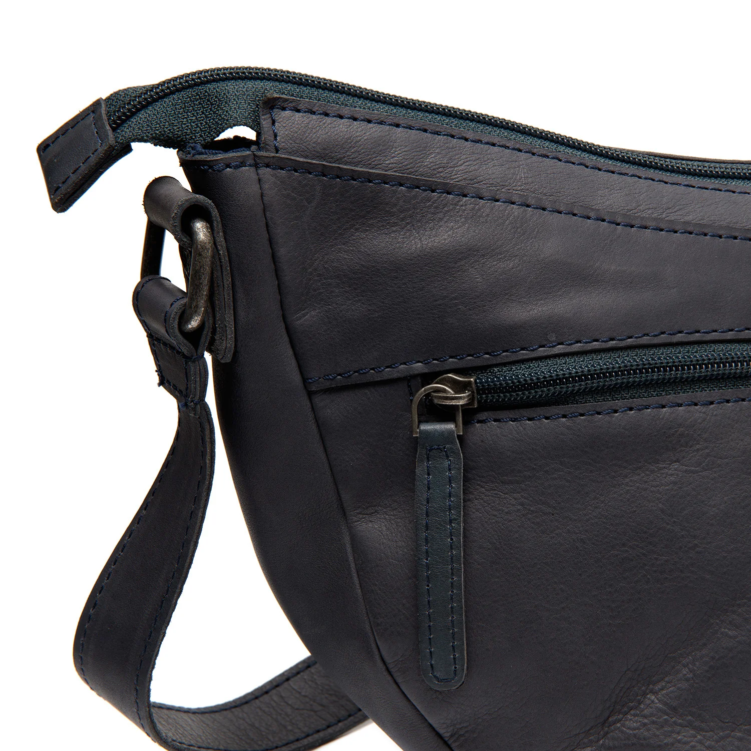 Leather Crossbody Bag Navy Clarita - Image 7
