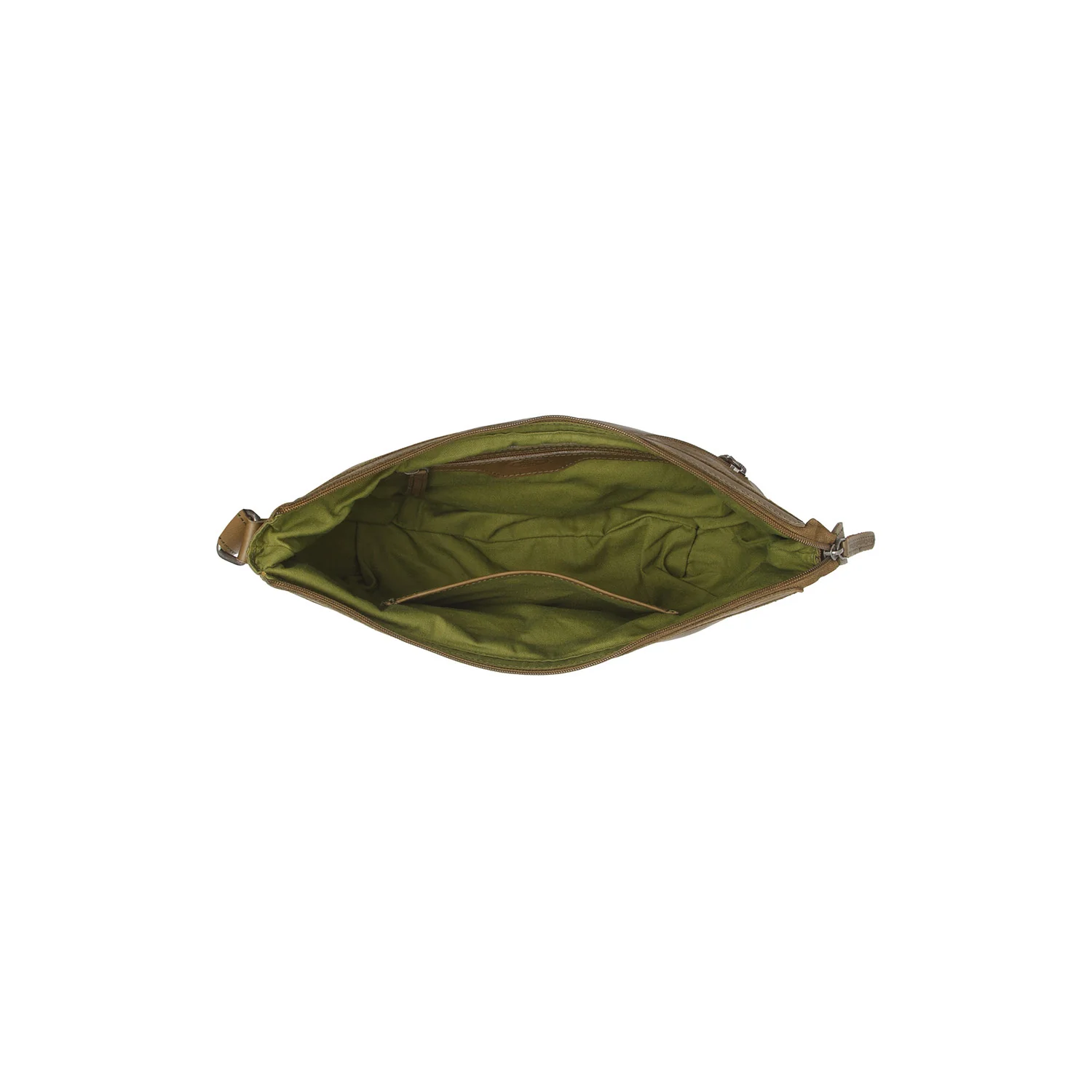 Leather Crossbody Bag Olive Green Clarita - Image 6