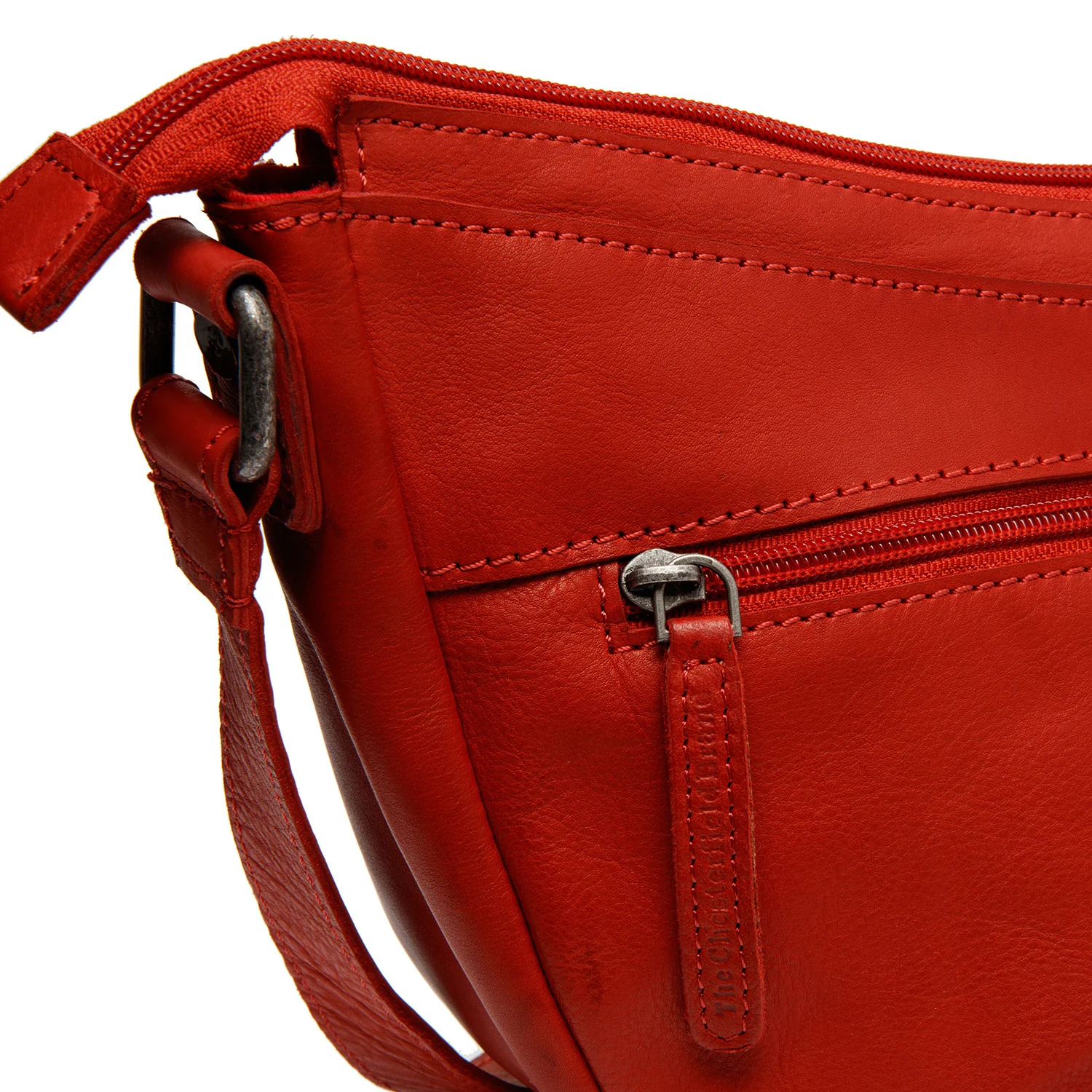 Leather Crossbody Bag Red Clarita - Image 6