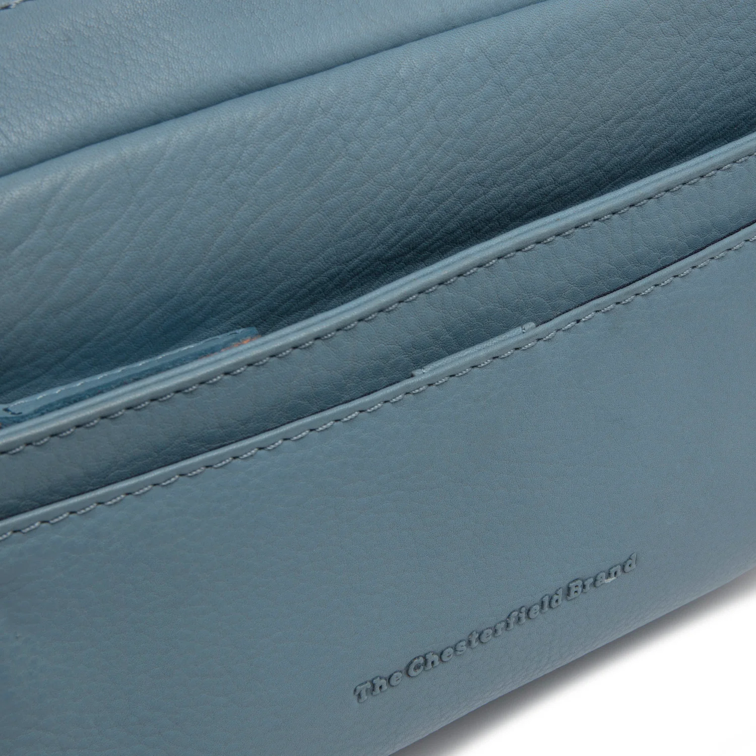 Leather Shoulder Bag Sky Blue Liora - Image 6