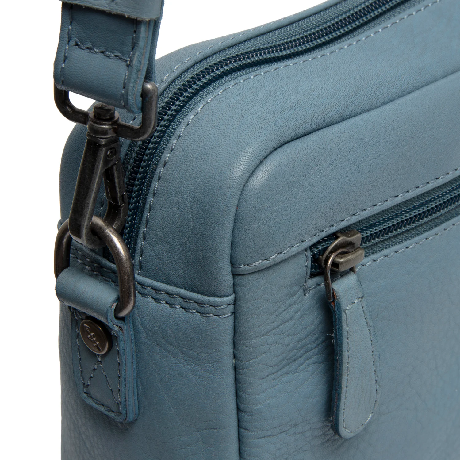 Leather Shoulder Bag Sky Blue Liora - Image 7