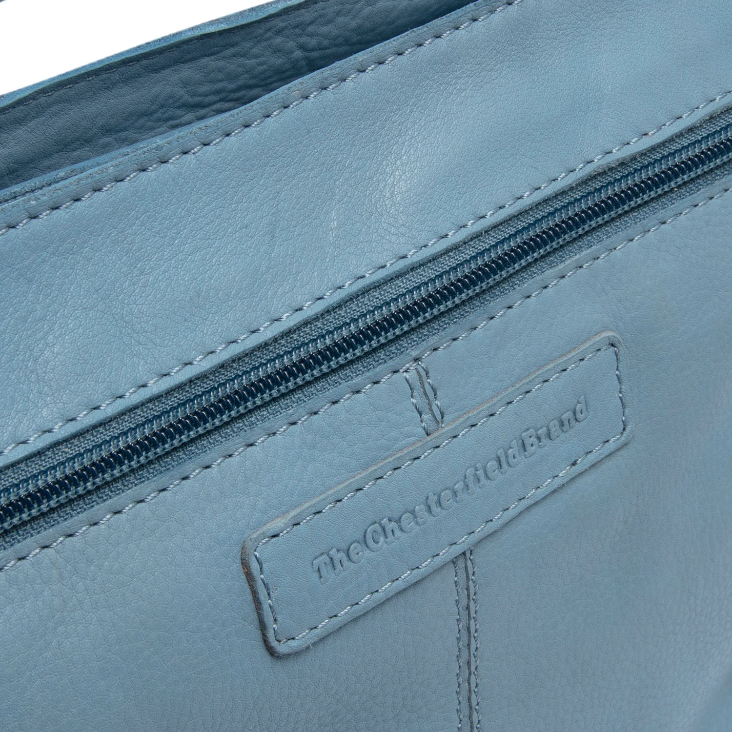 Leather Shoulder Bag Sky Blue Zarita - Image 4