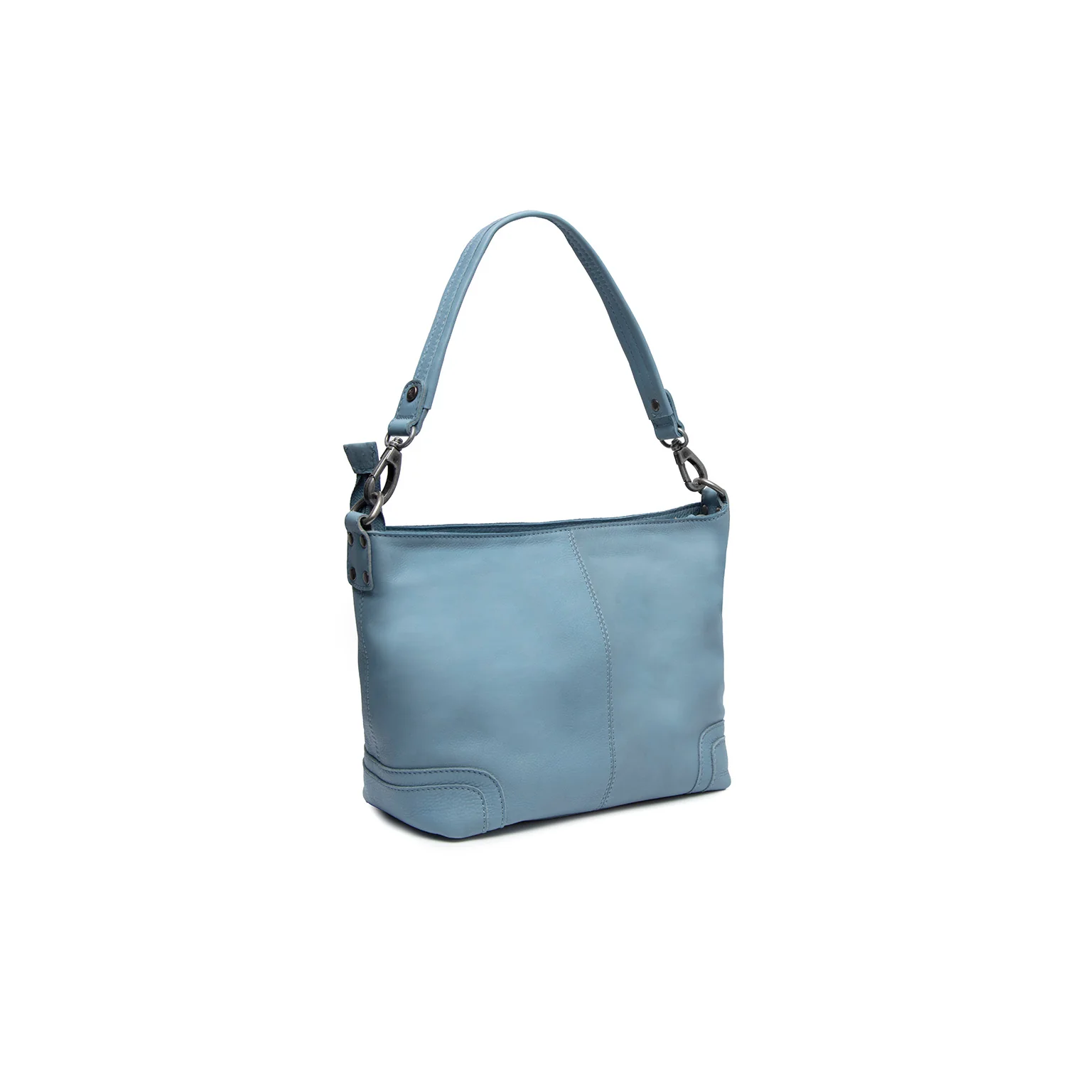 Leather Shoulder Bag Sky Blue Zarita - Image 8
