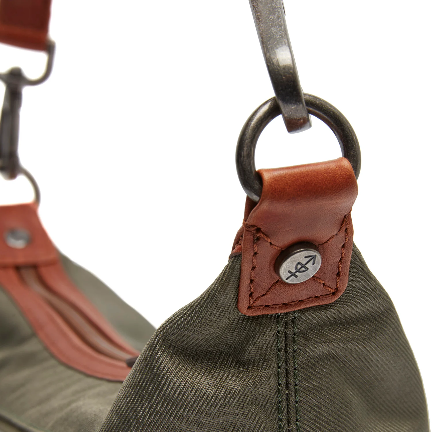 Leather Shoulder Bag Steel Green Lovund - Image 4