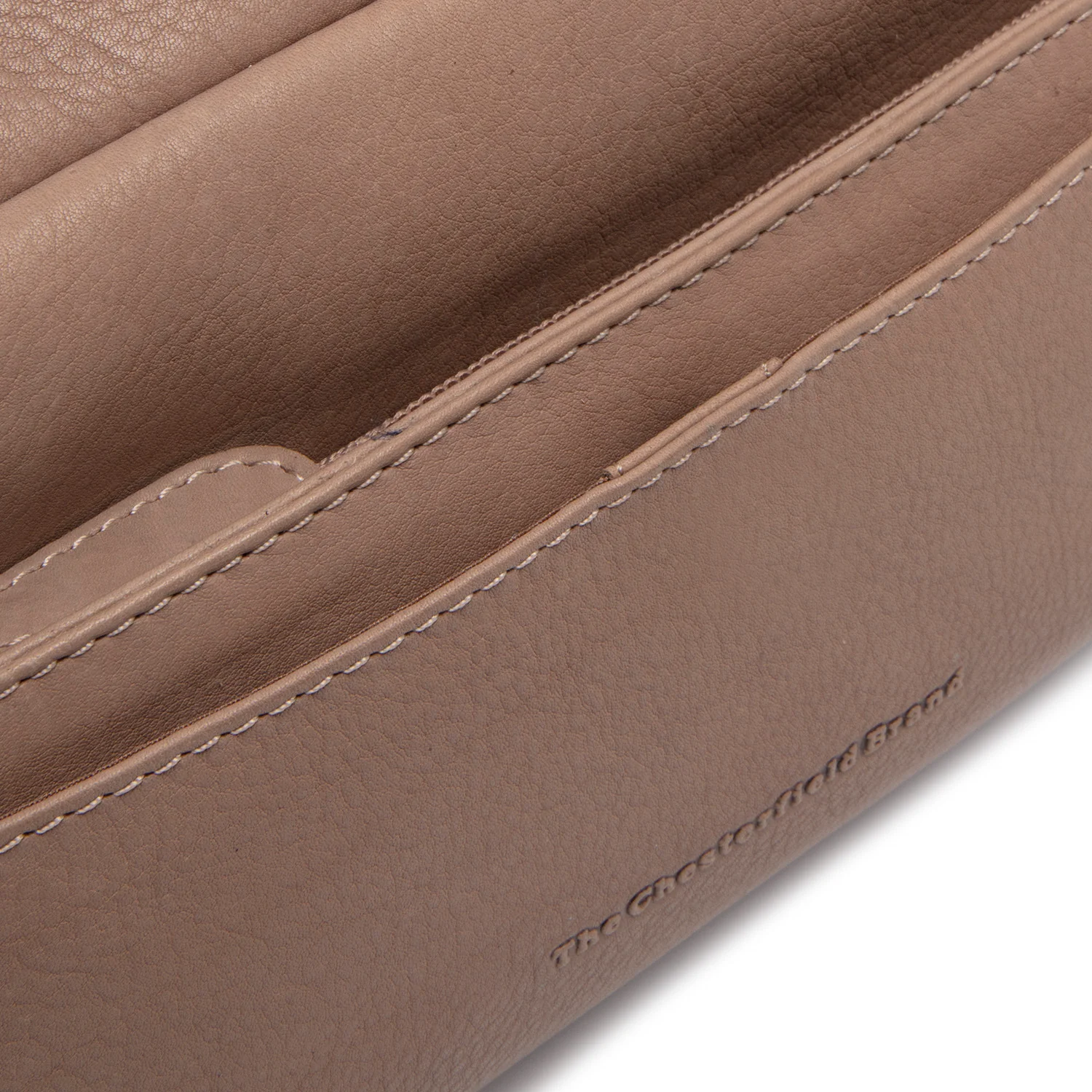 Leather Shoulder Bag Taupe Liora - Image 4