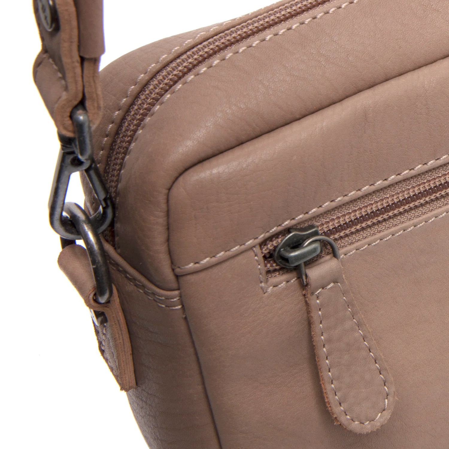 Leather Shoulder Bag Taupe Liora - Image 5