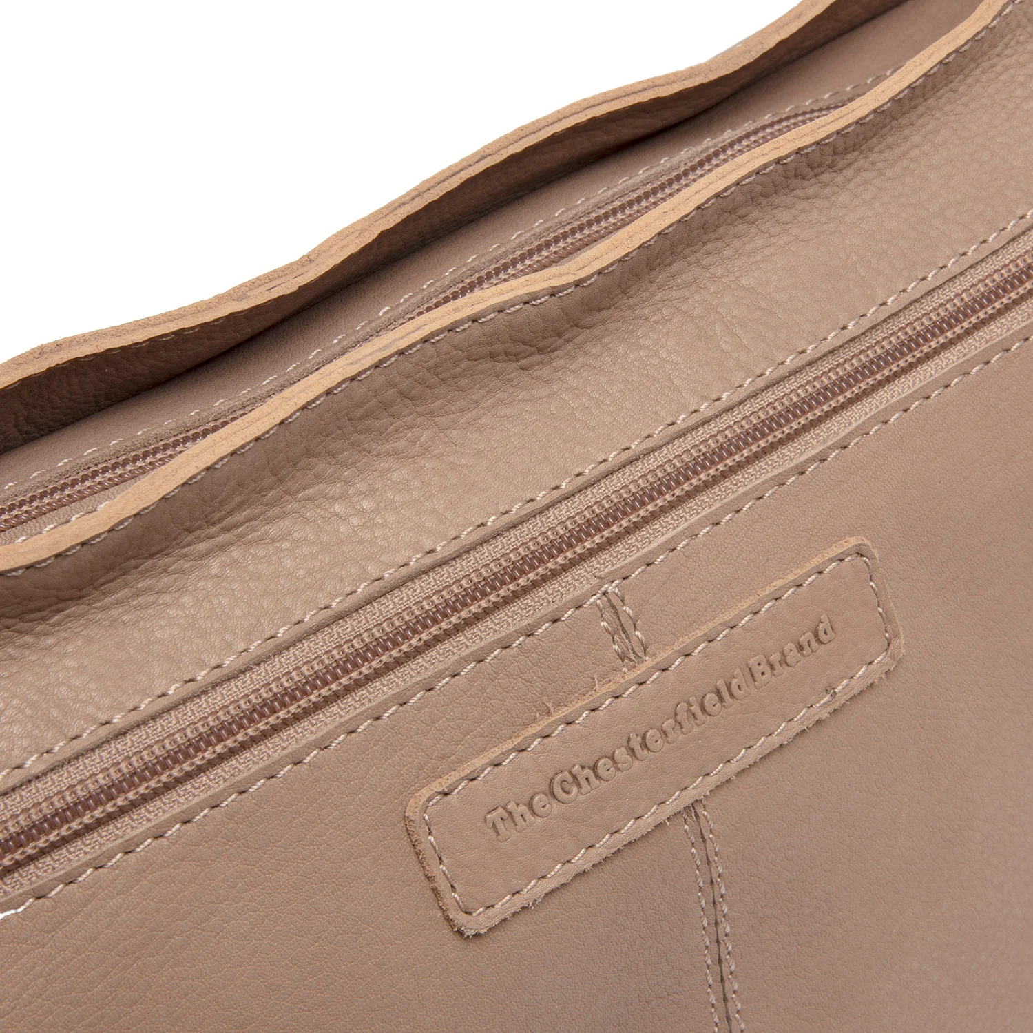Leather Shoulder Bag Taupe Zarita - Image 4